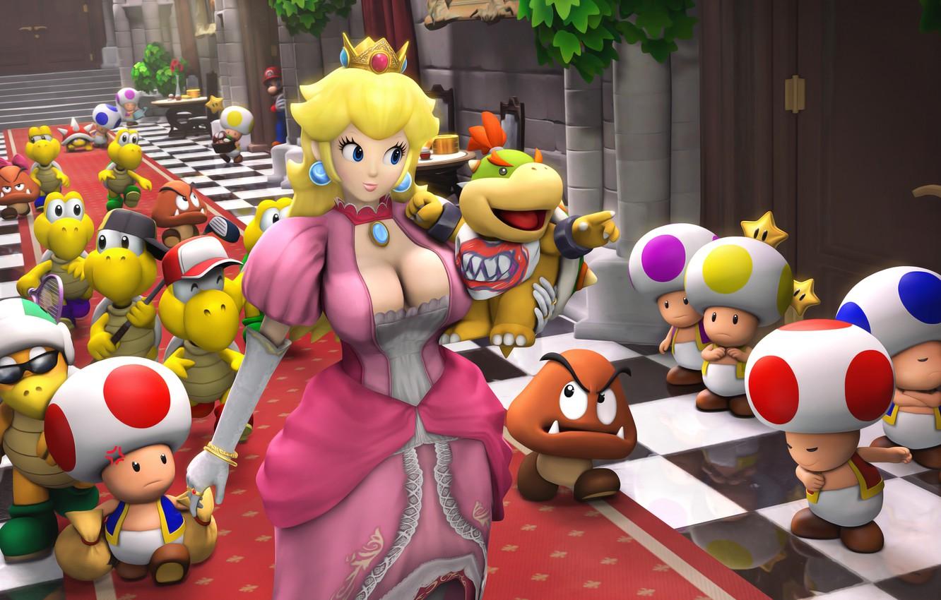 Wallpaper chest, dress, nintendo, Princess, Palace, mario, Princess