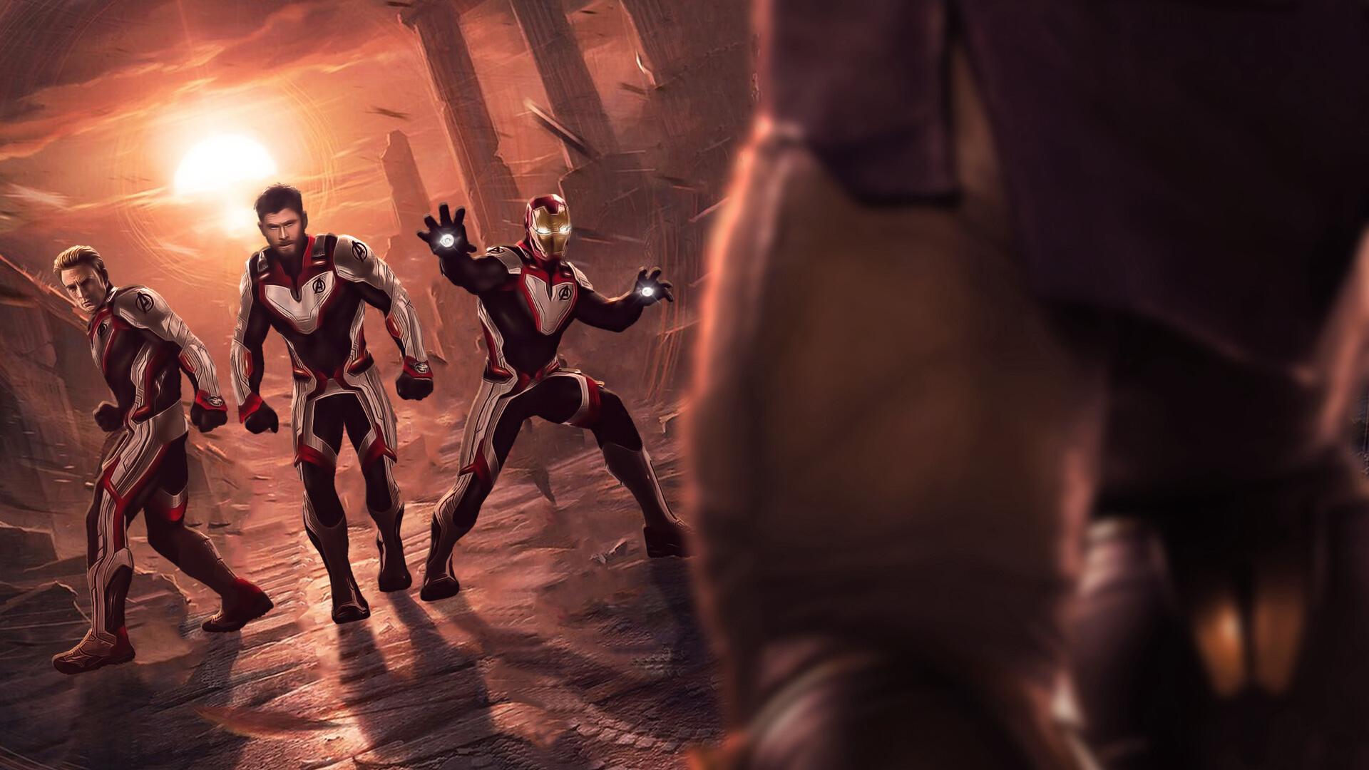Thor Captain America Iron Man In Quantum Realm Suit Avengers Endgame