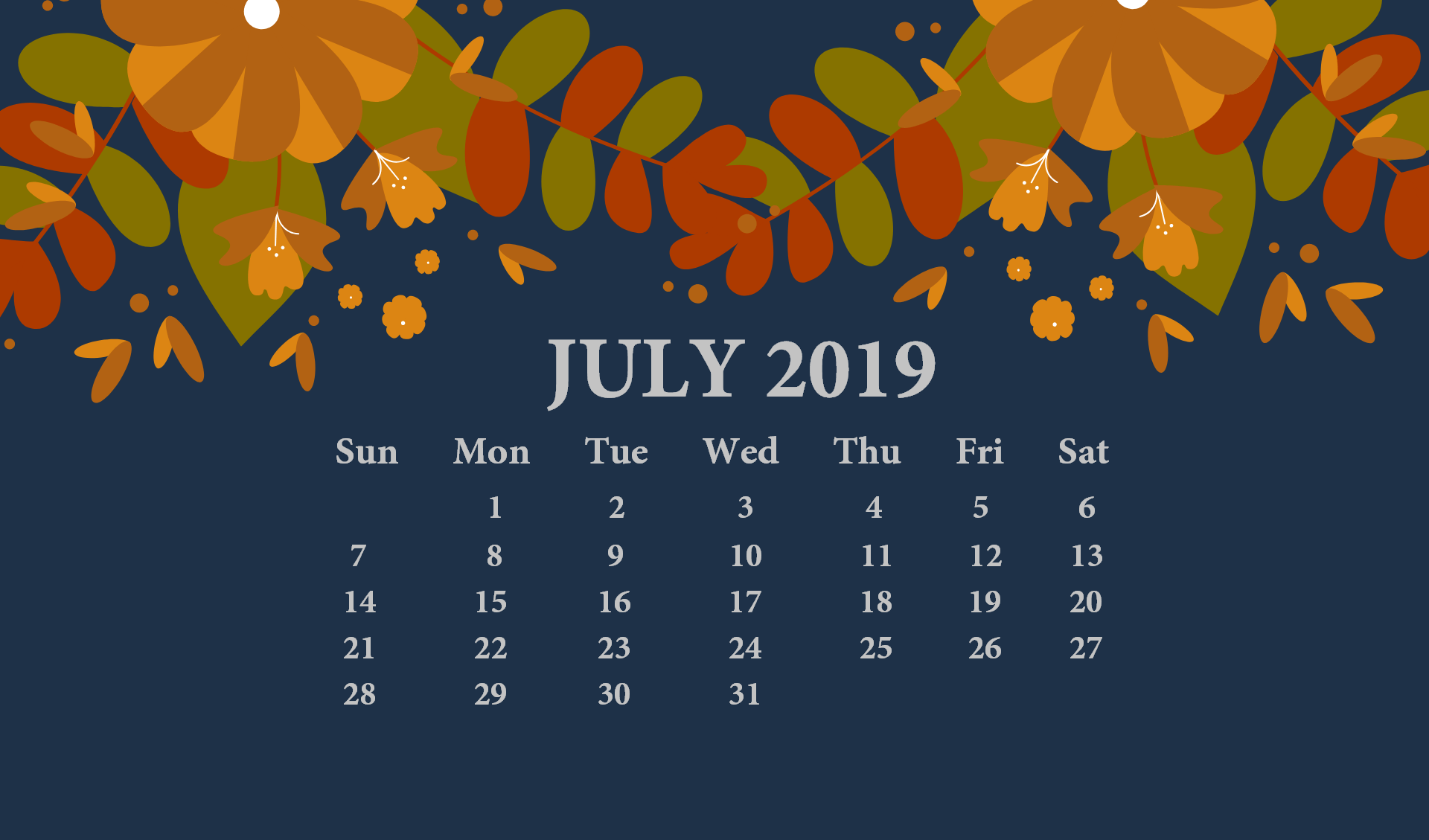 July 2019 Desktop Wallpaper With Calendar. Desk Calendar in 2019