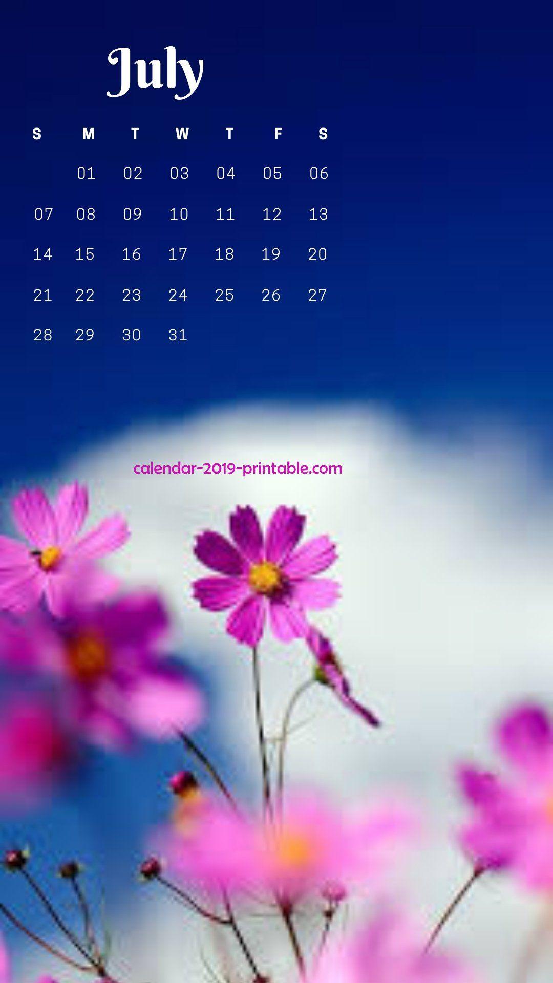 july 2019 iphone flower wallpaper Calendars in 2019