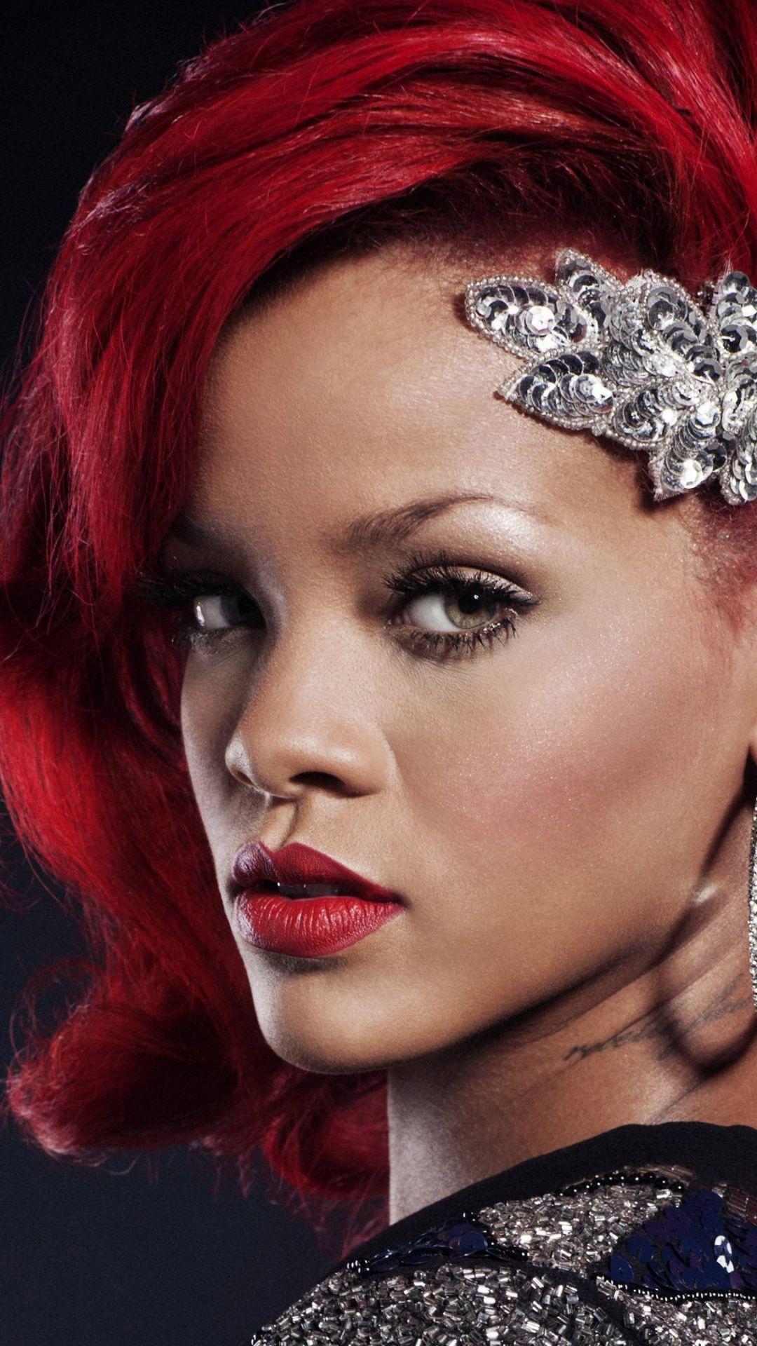 Rihanna, red colored hair, famous celebrity, singer wallpaper