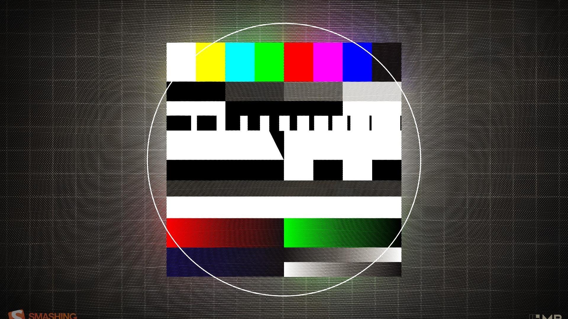 Multicolor grid television test pattern smashing magazine channel