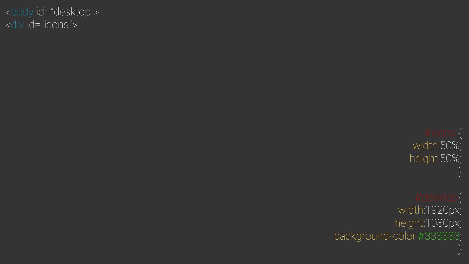 V2]Minimalist, Highlighted HTML CSS Code Style [1920x1080]
