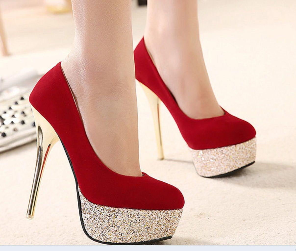 Red Heels. High heels. Prom shoes, Red stiletto heels, Quinceanera