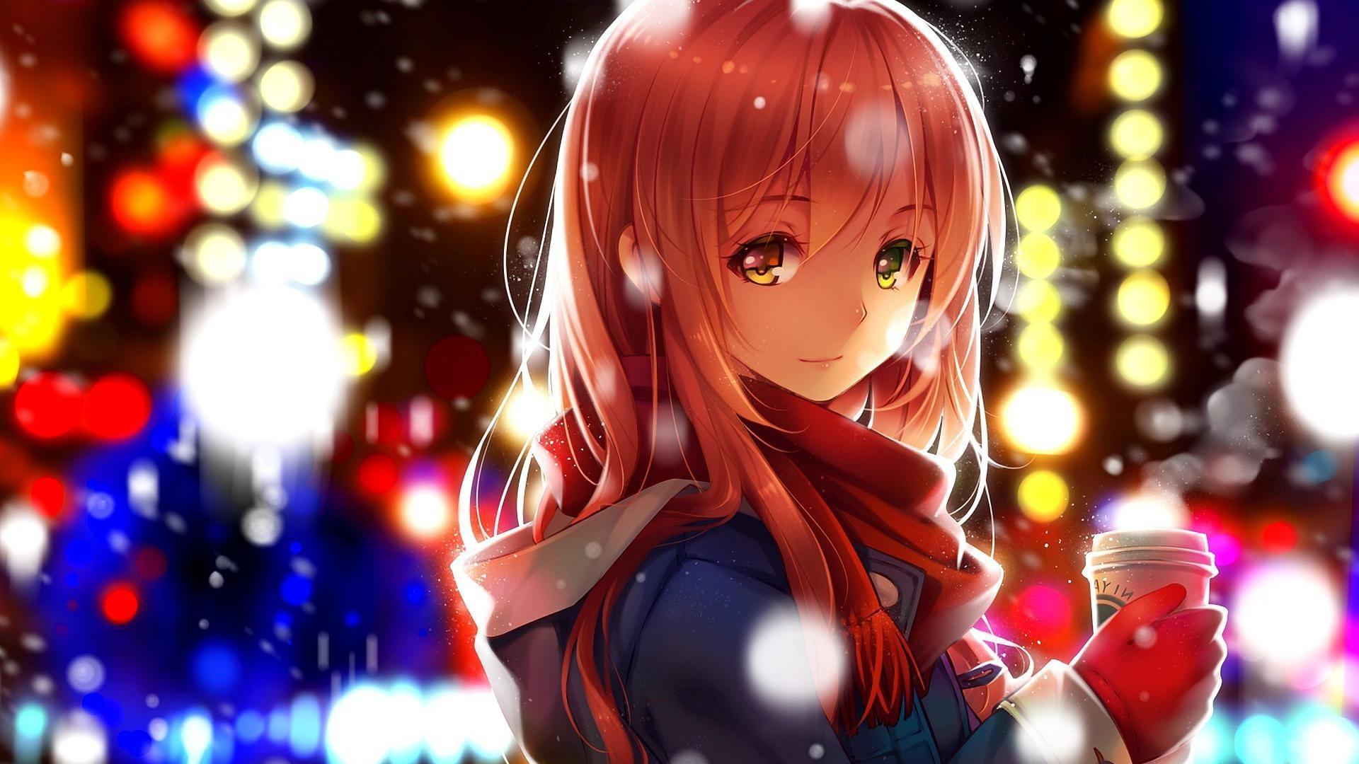 anime Girls, Anime, Scarf, Original Characters Wallpaper HD / Desktop and Mobile Background