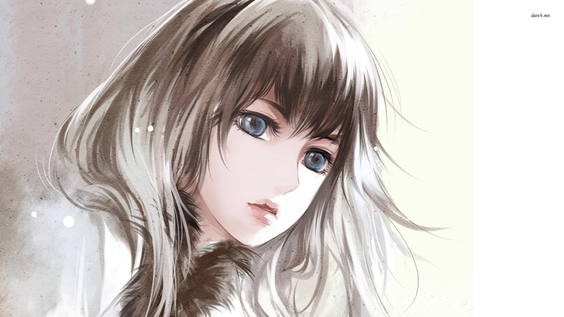 Blue eyed anime girl wallpaper wallpaper