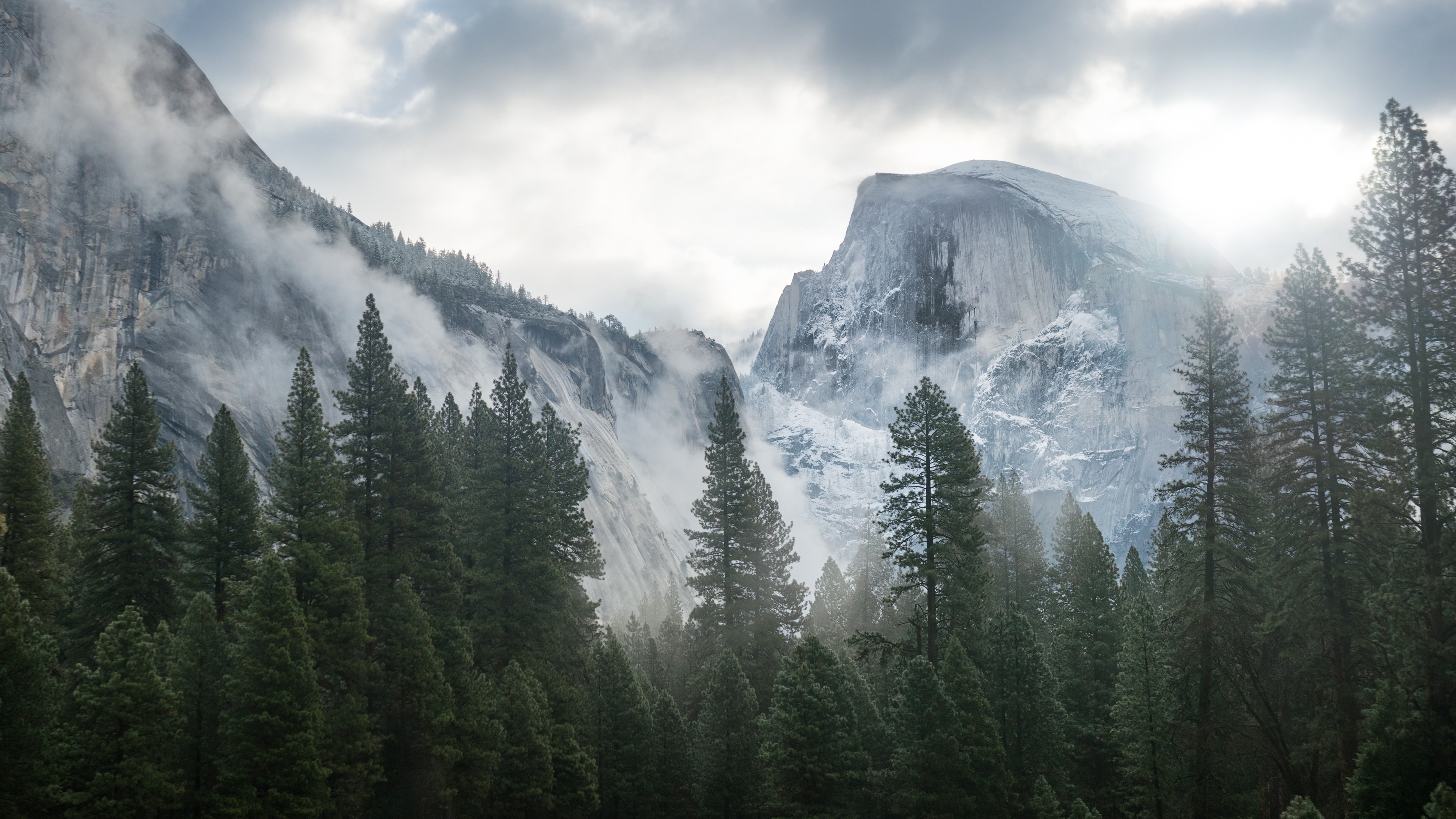 Wallpapers Yosemite, 5k, 4k wallpaper, 8k, forest, OSX, apple, mountains, Nature