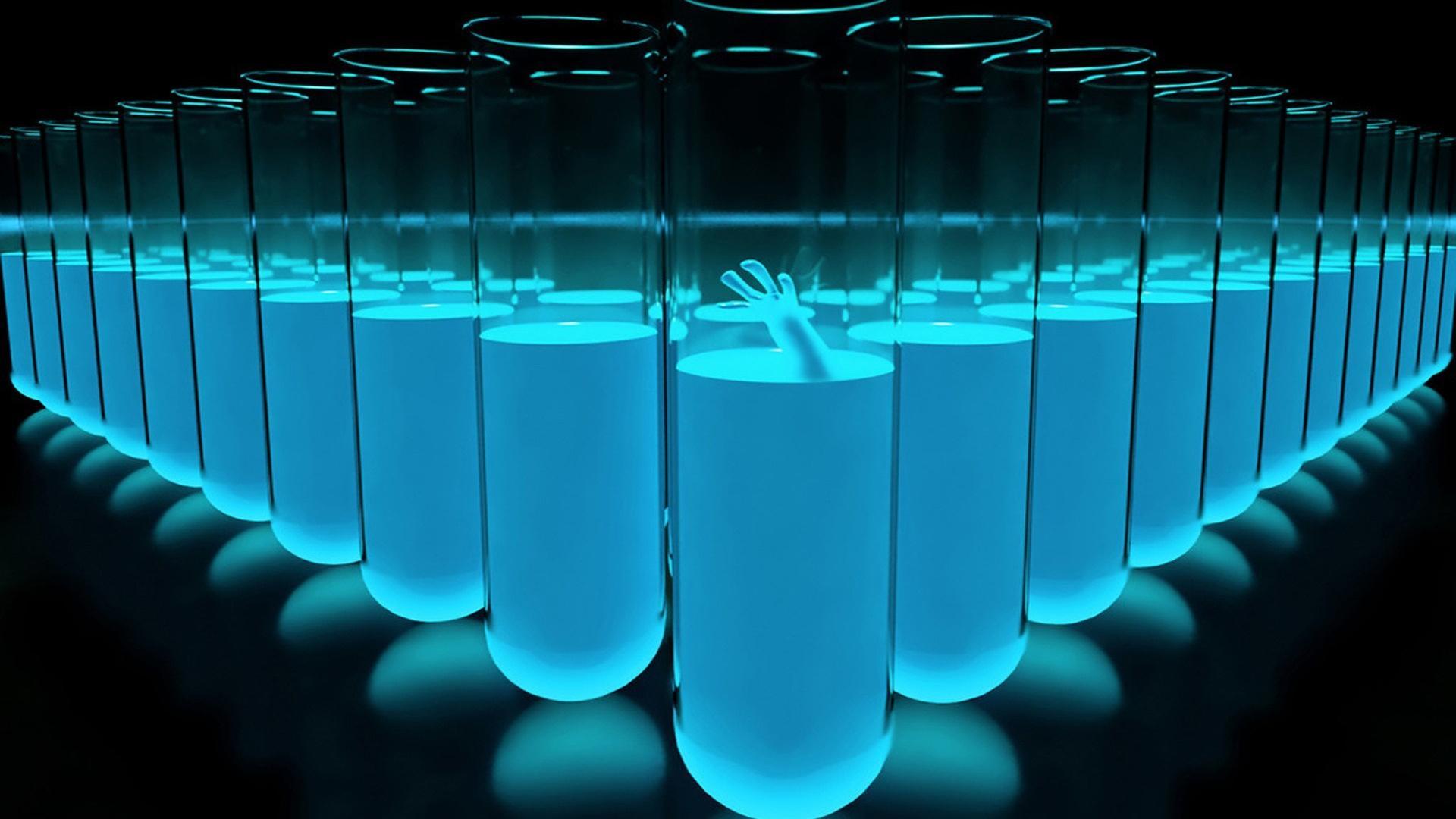 Digital art test tubes Wallpaper