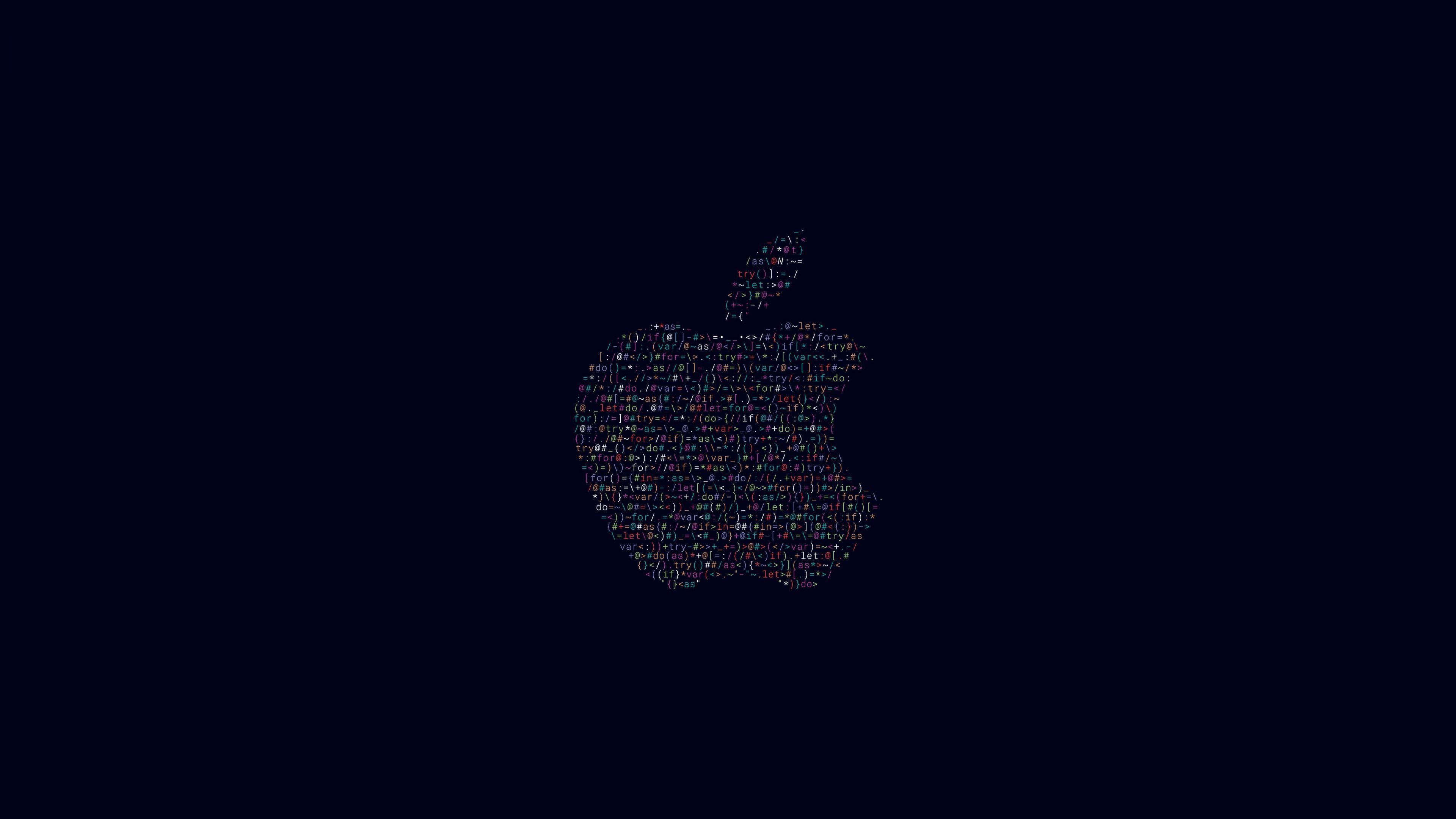 Wallpaper Apple, Apple logo, Code, Dark background, Black, Minimal