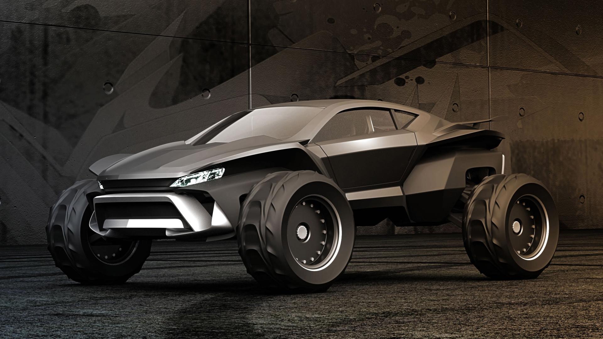 Gray Design Sidewinder Concept Car Desktop Wallpaper