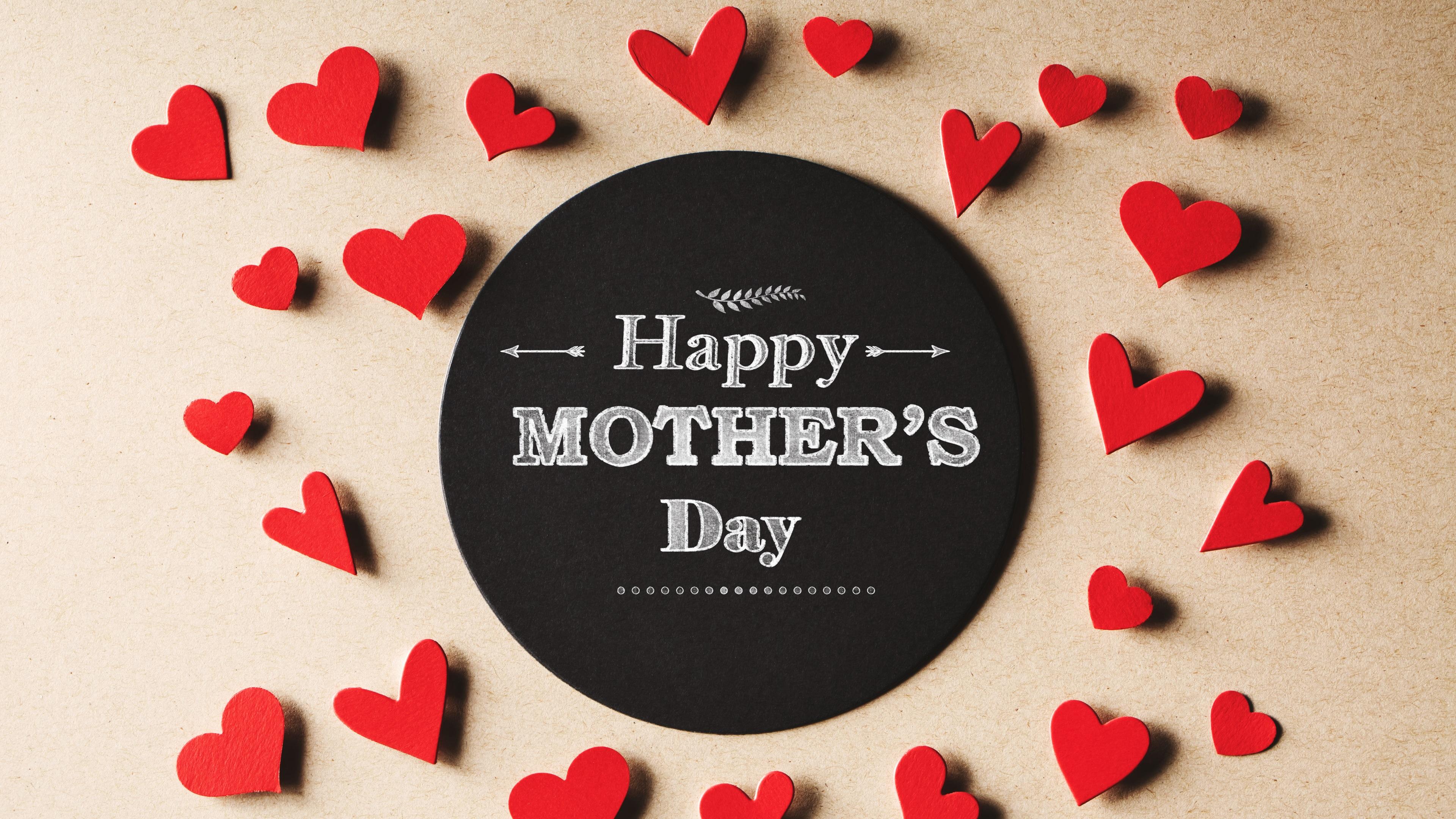 Wallpaper Happy Mother's Day, love hearts 3840x2160 UHD 4K Picture, Image