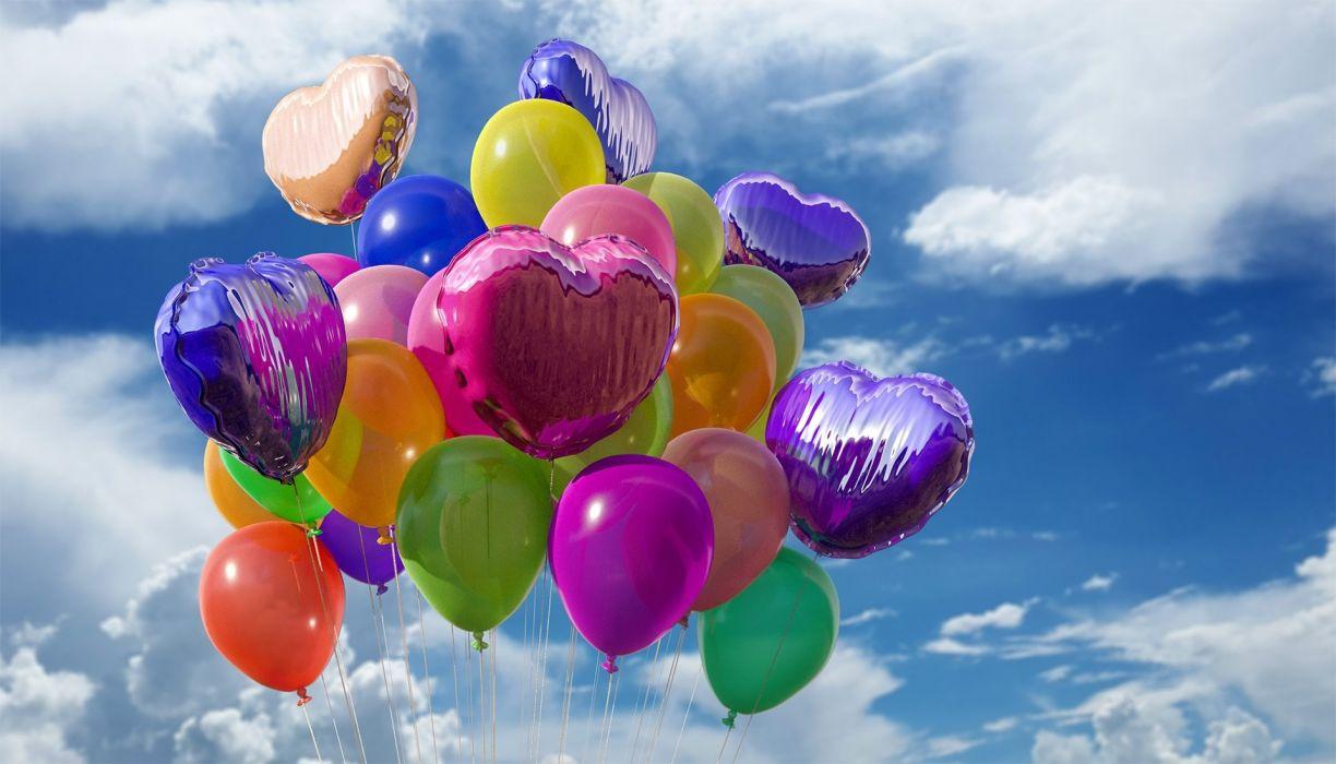 Balls Balloon Balloons Rubber Plastic Fly Helium heart
