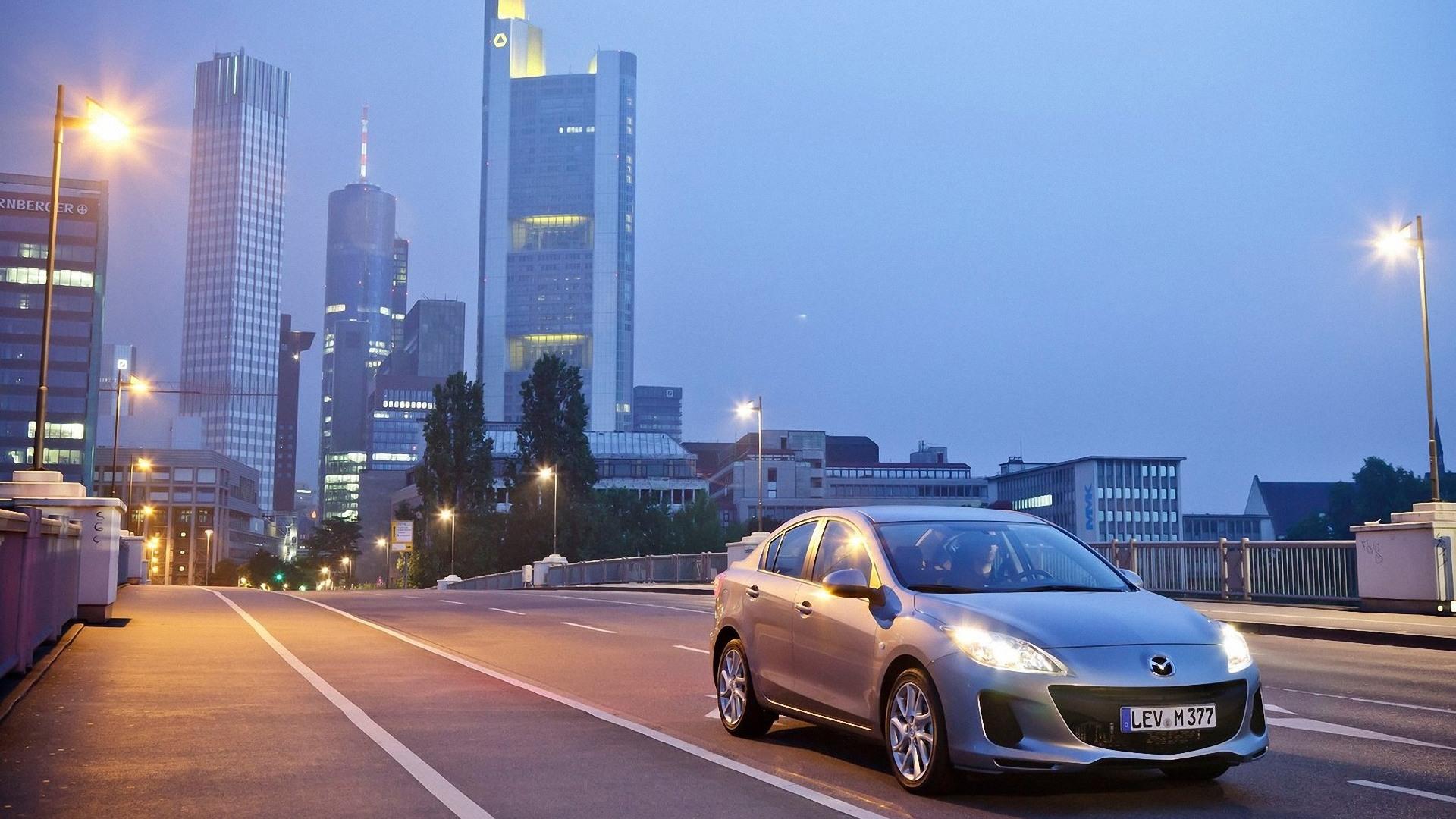 Mazda 3 Sedan 2012 city 1920x1080 Wallpaper, Mazda 3 Sedan 1920x1080