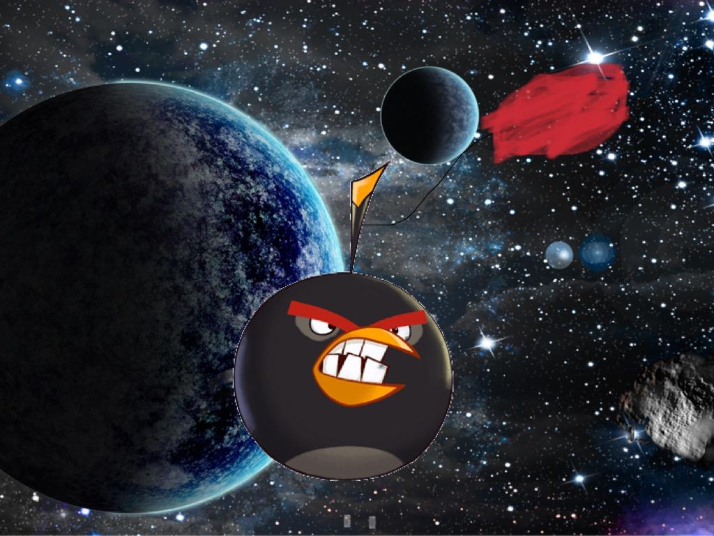 Bomb in space.jpeg. Angry Birds Fanon