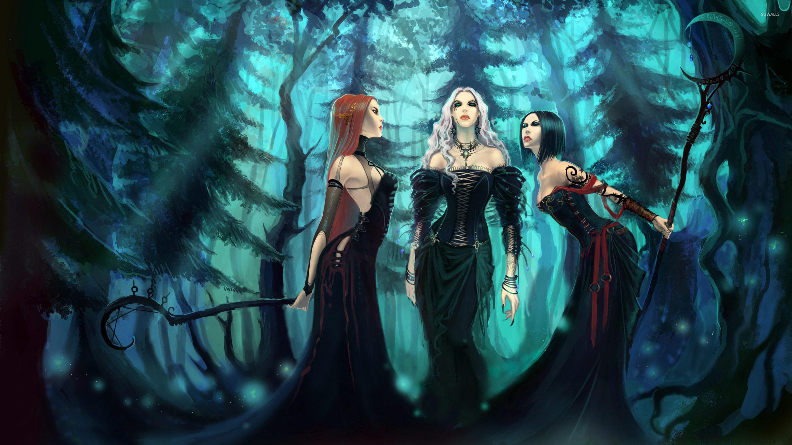 Witches in the forest wallpaper wallpaper