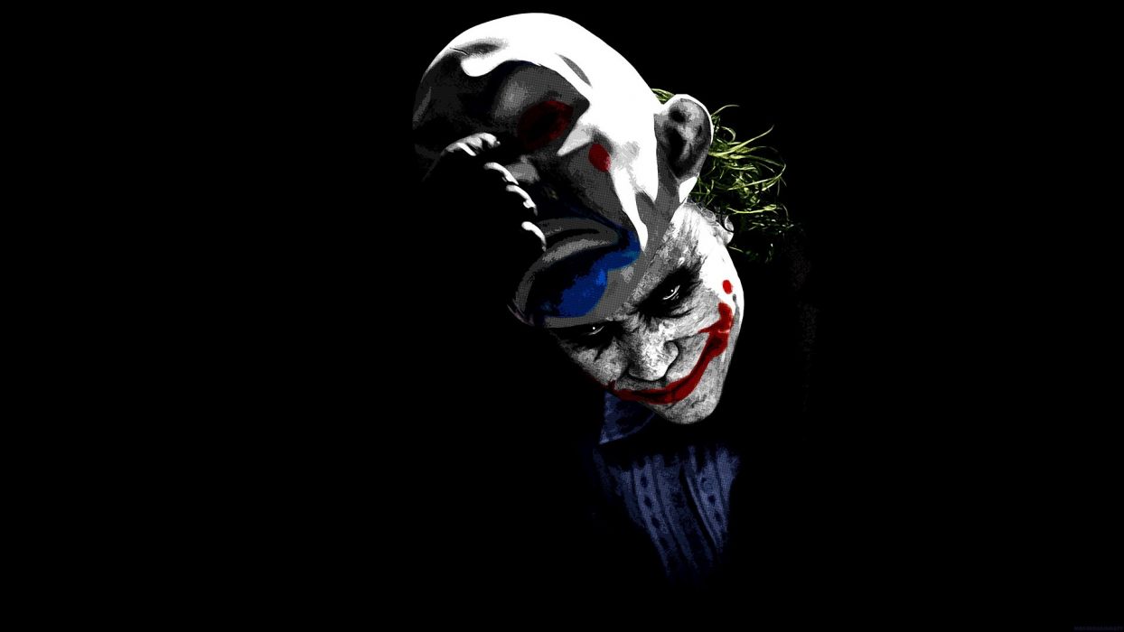 Movies The Joker clowns men green hair masks black background make