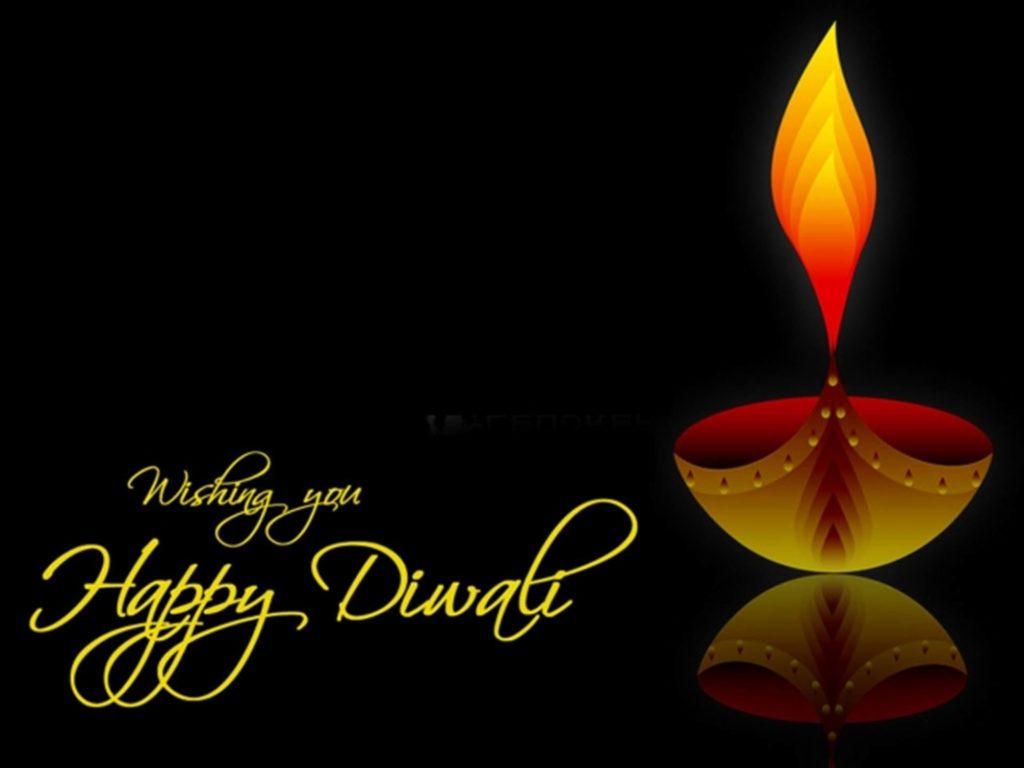 Happy Diwali Diya Black Background HD Wallpaper