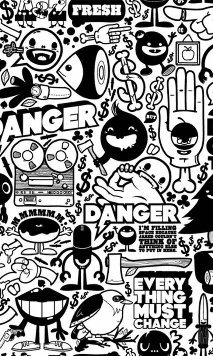 Download Gambar Sticker Bomb Wallpaper Hd Black and White terbaru 2020