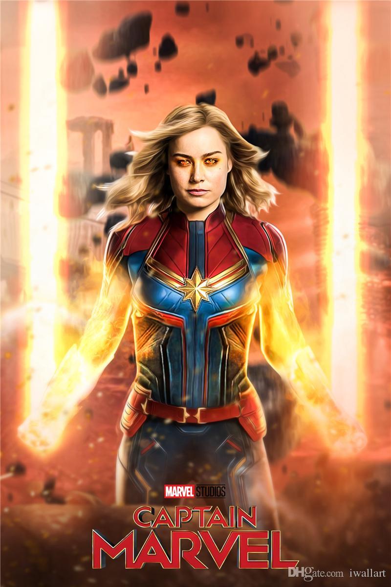 Captain Marvel Movie Wallpaper Canvas Painting Wall Art