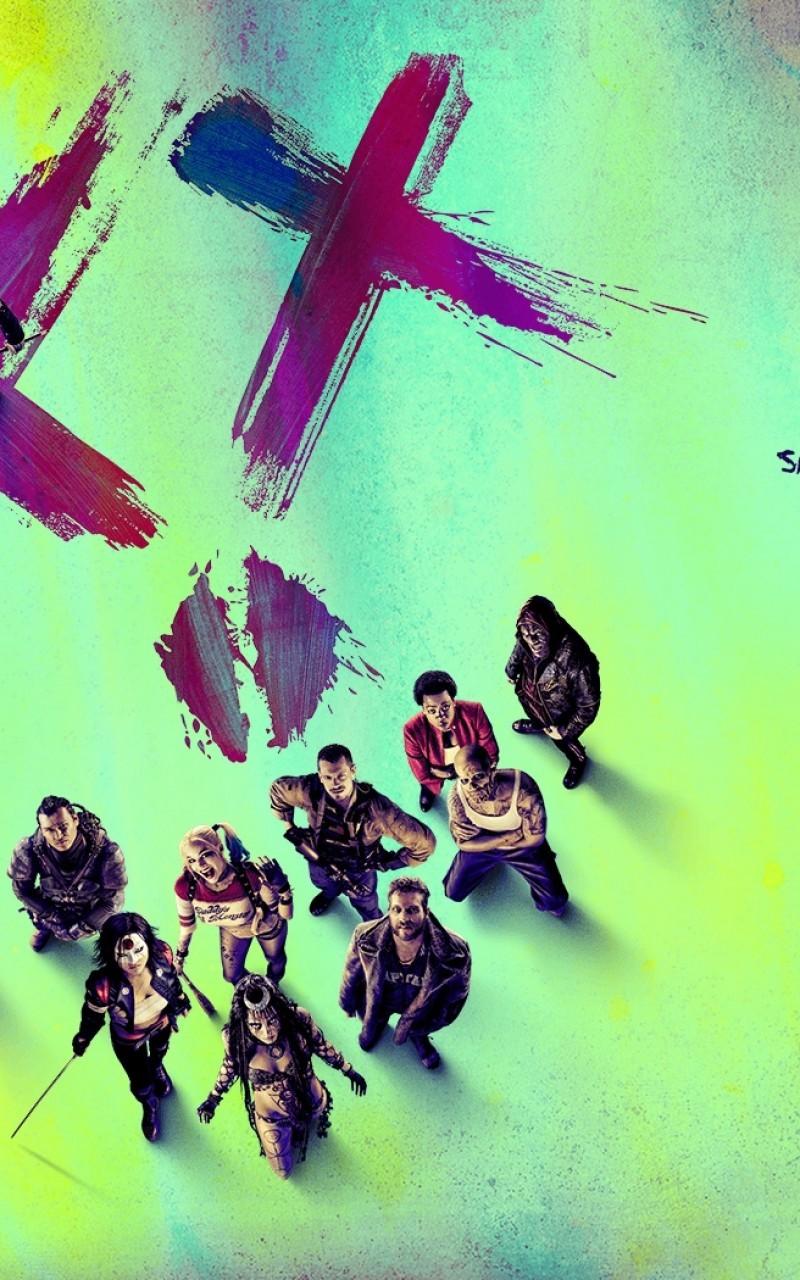 Download 800x1280 Suicide Squad, Poster, Characters Wallpaper