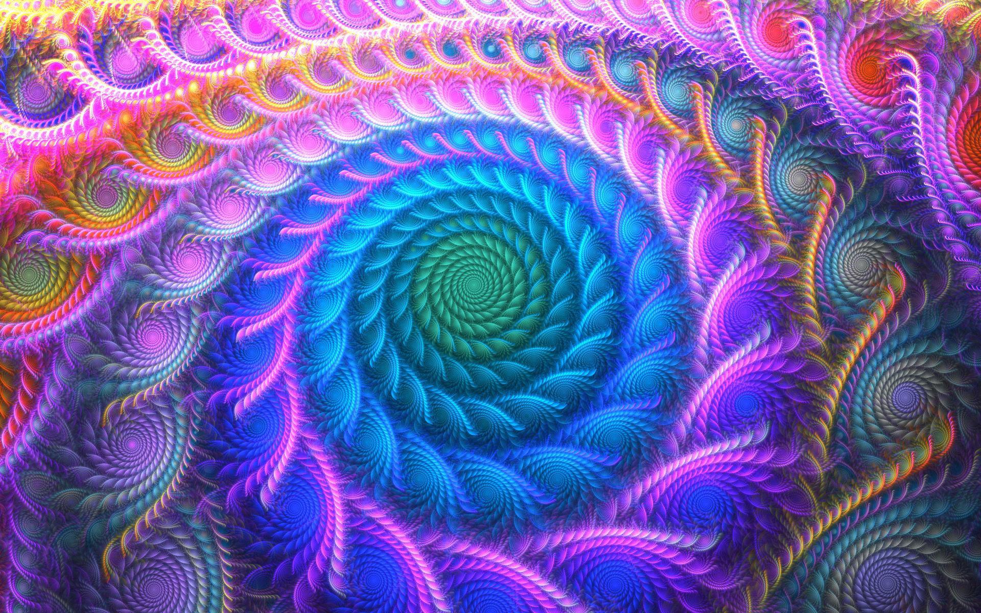 Colored Spiral Fractal Wallpaper