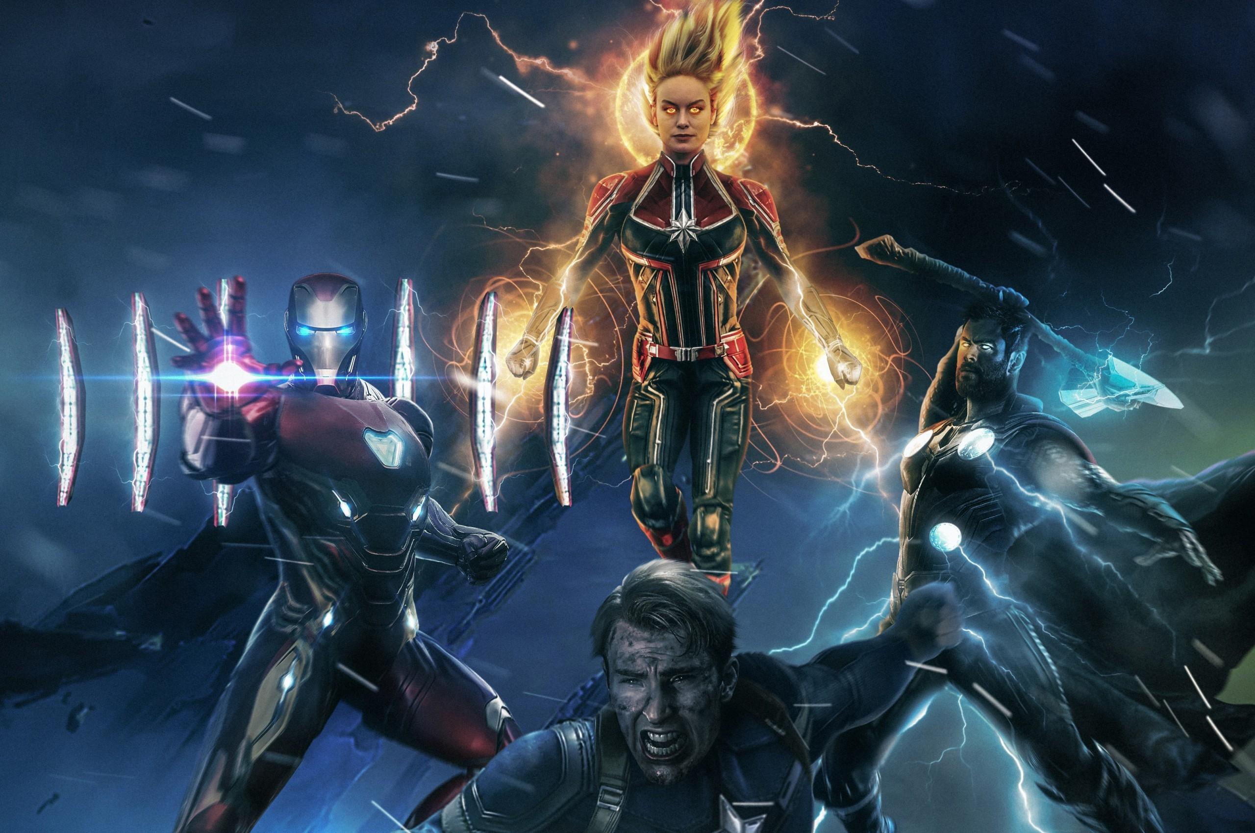Download 2560x1700 Avengers 4, Captain Marvel, Iron Man, Thor