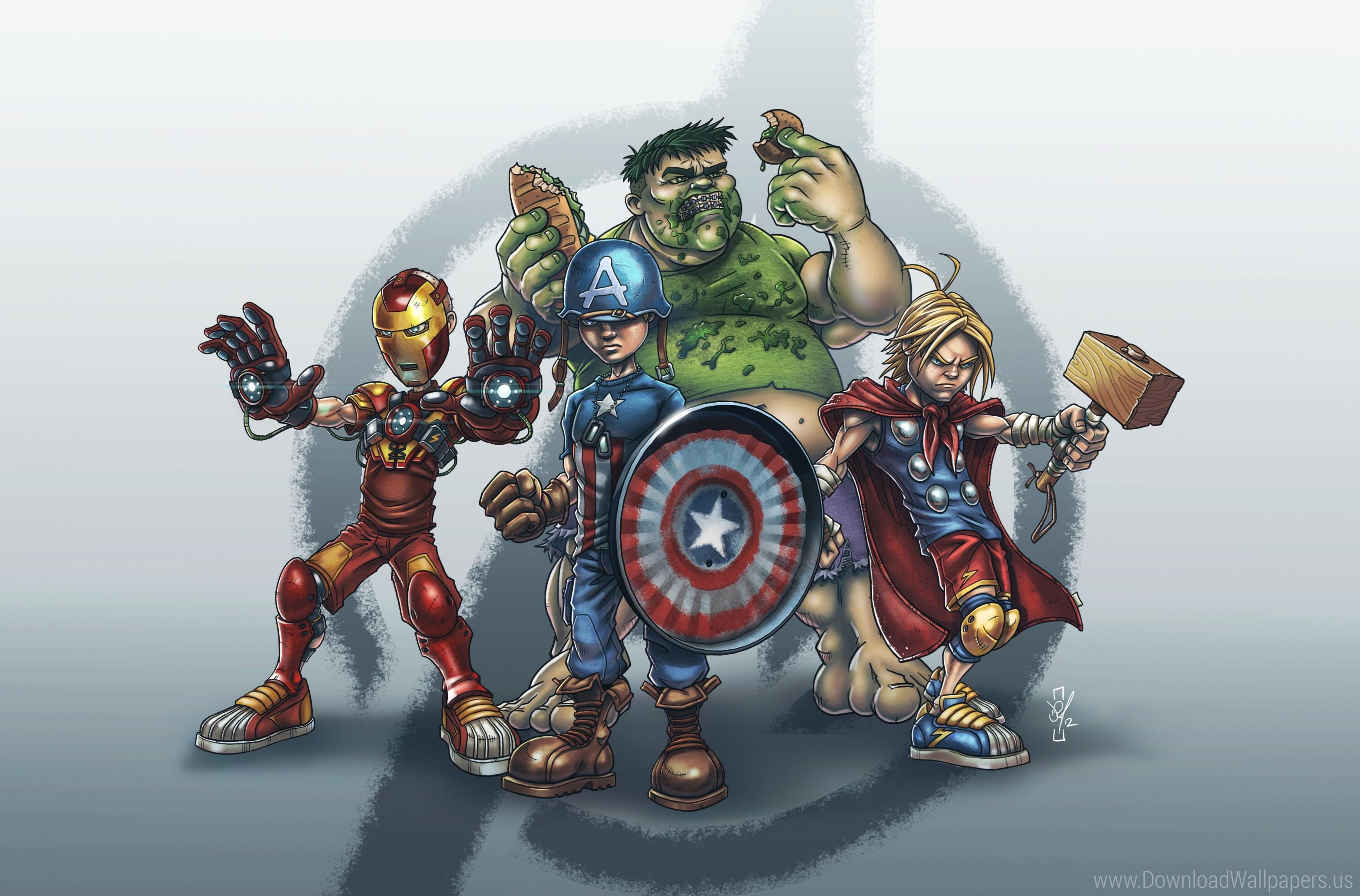 Captain America, Hulk, Iron Man, Thor Wallpaper