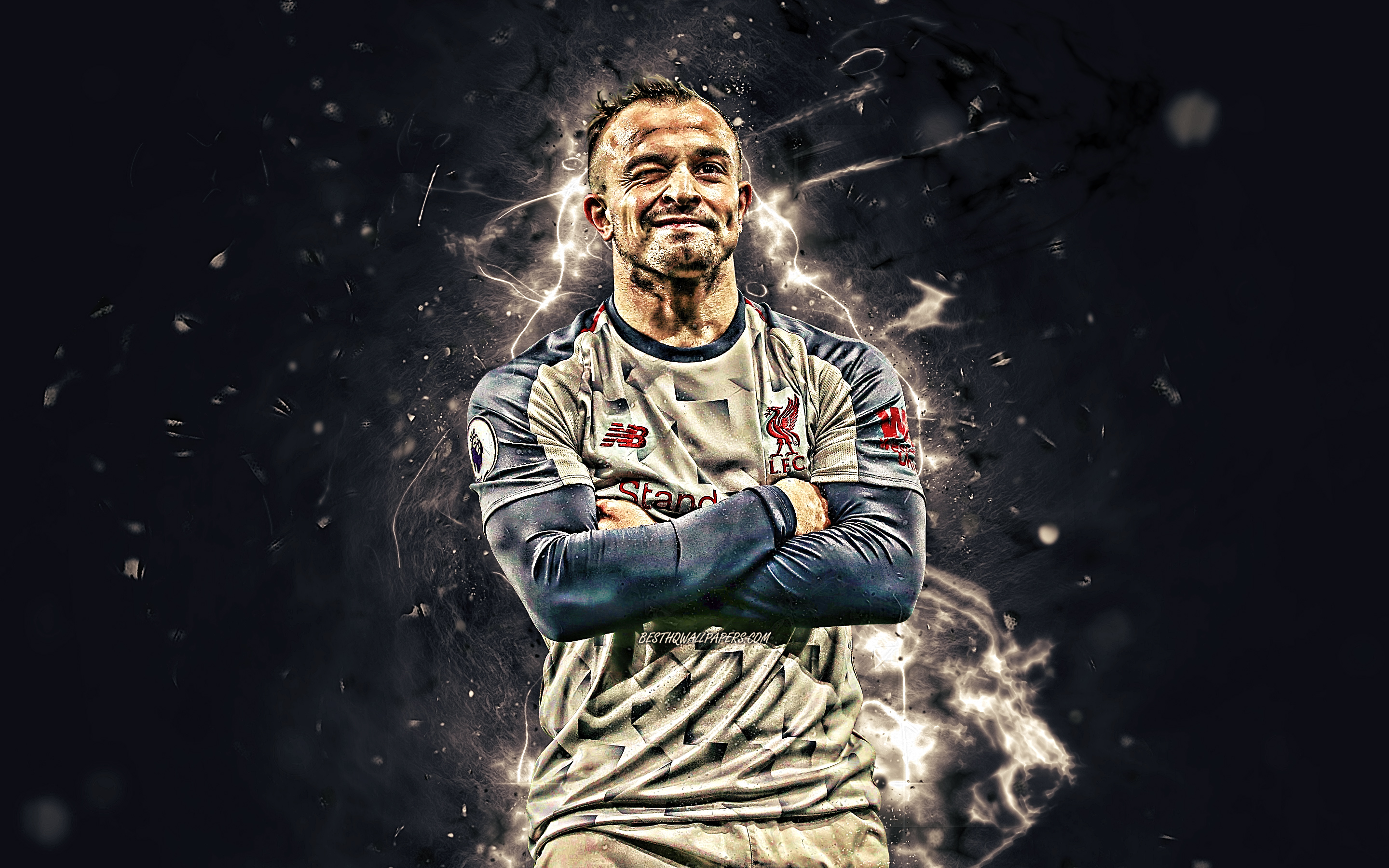 Download wallpaper Xherdan Shaqiri, gray uniform, Swiss footballers