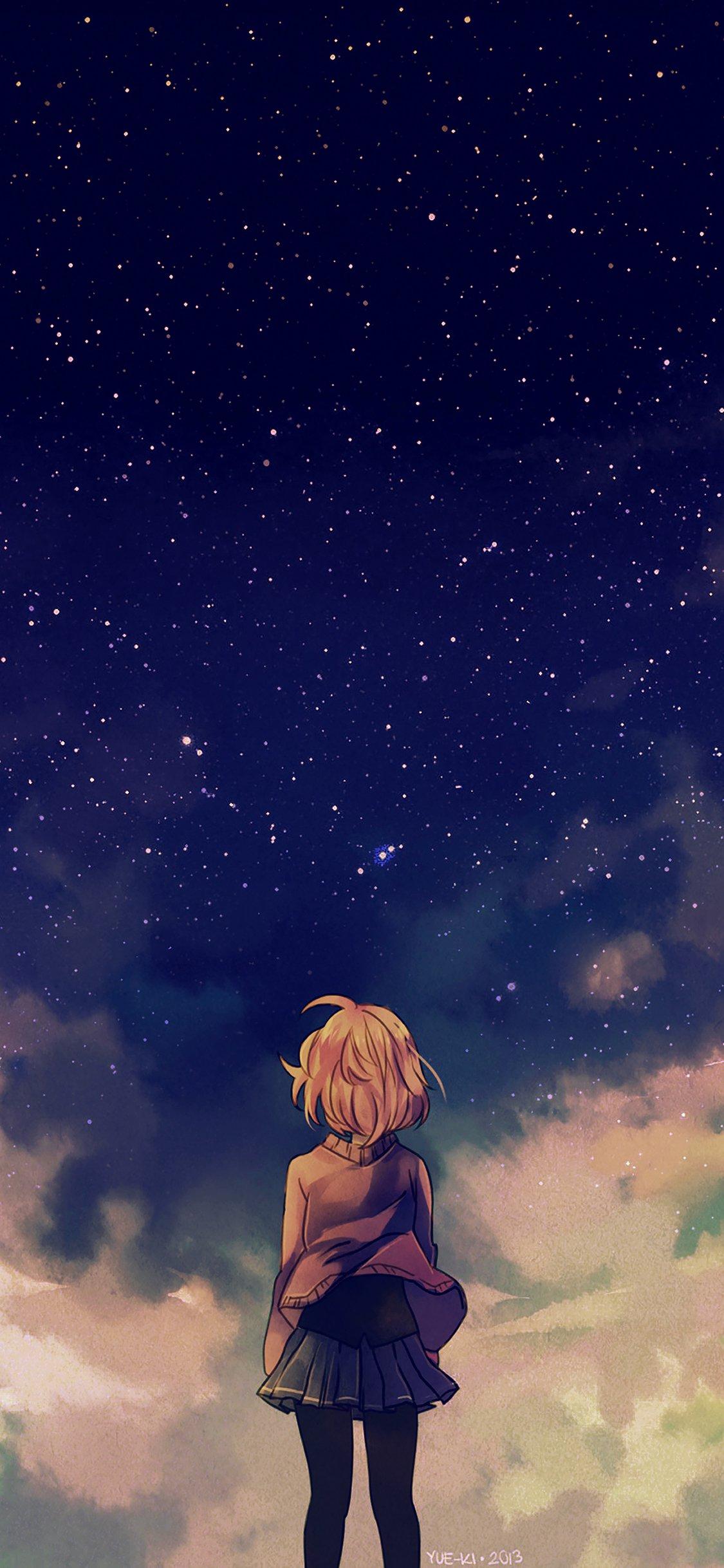 Starry Space Illust Anime Girl