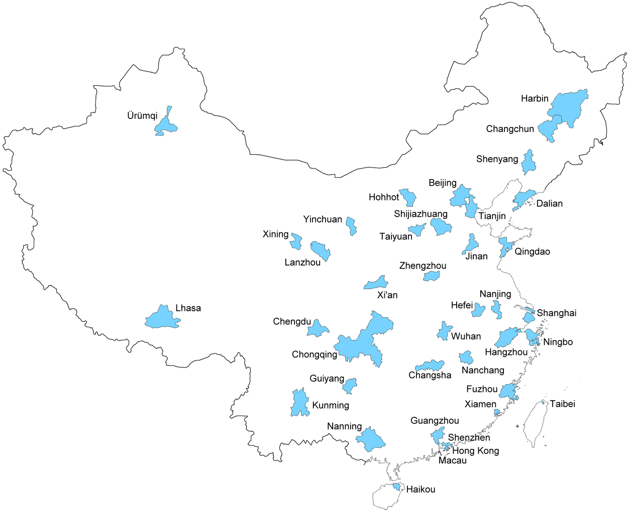 China Province Level Capitals And Sub Provincial Cities.png