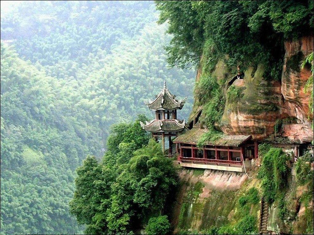 Mountain Temple Forest Trees Chinese Amazing Landscapes Nature Free