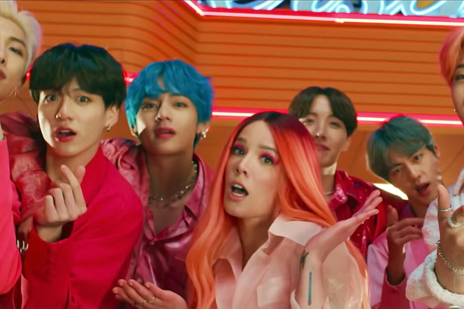 Watch BTS Party With Halsey in “Boy With Luv” Video