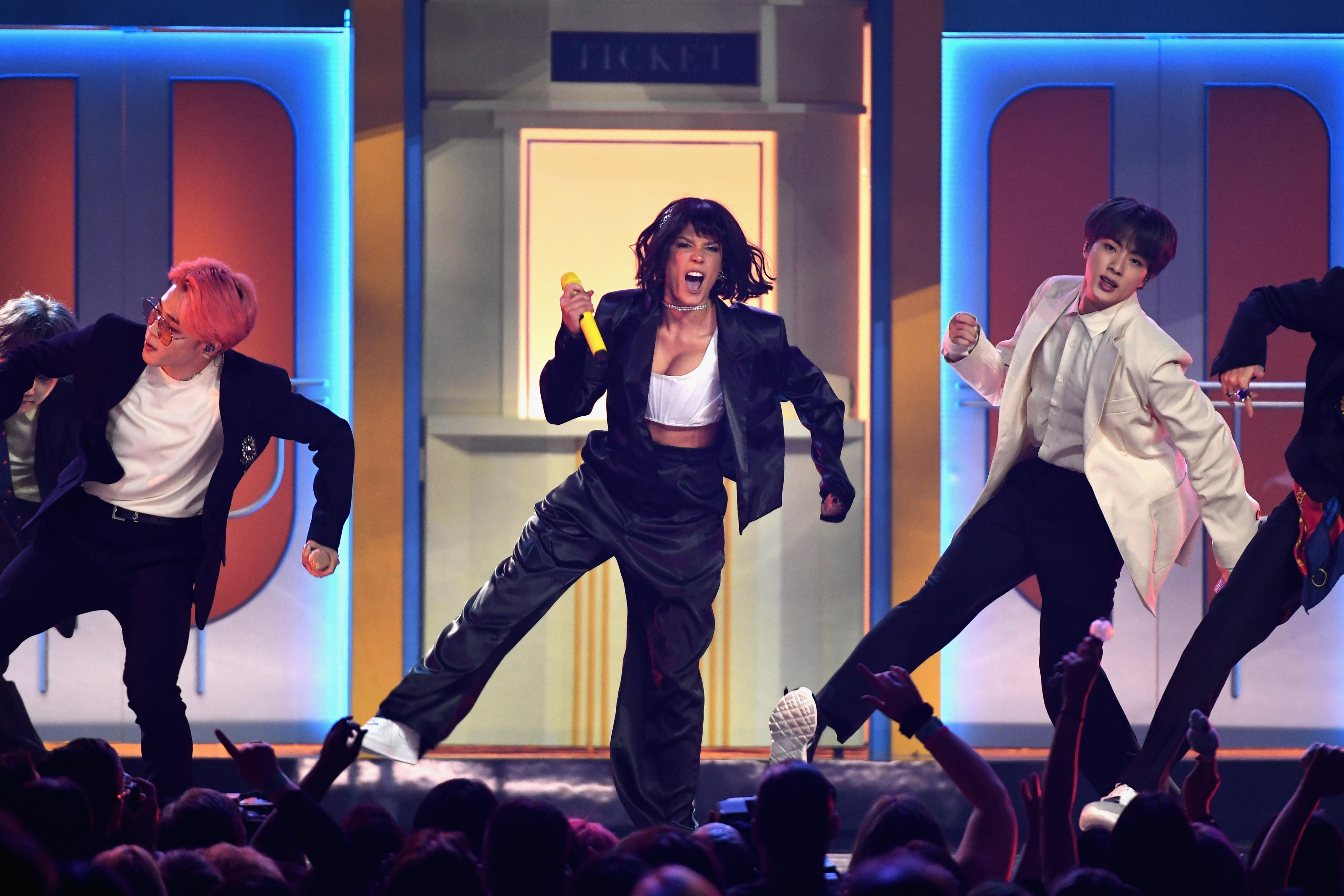 Halsey and BTS Perform 'Boy With Luv' at 2019 Billboard Music Awards