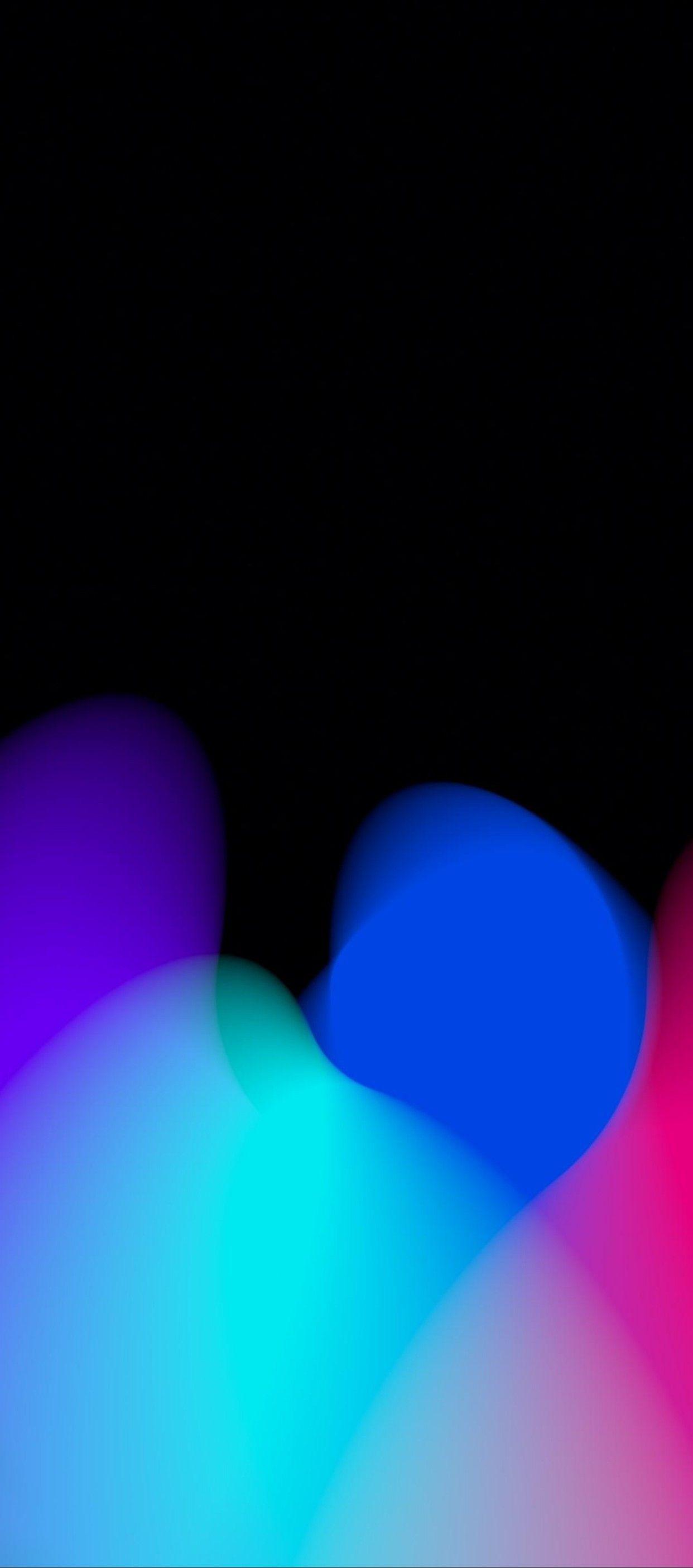 iOS 11, iPhone X, black, red, purple, blue, clean, simple