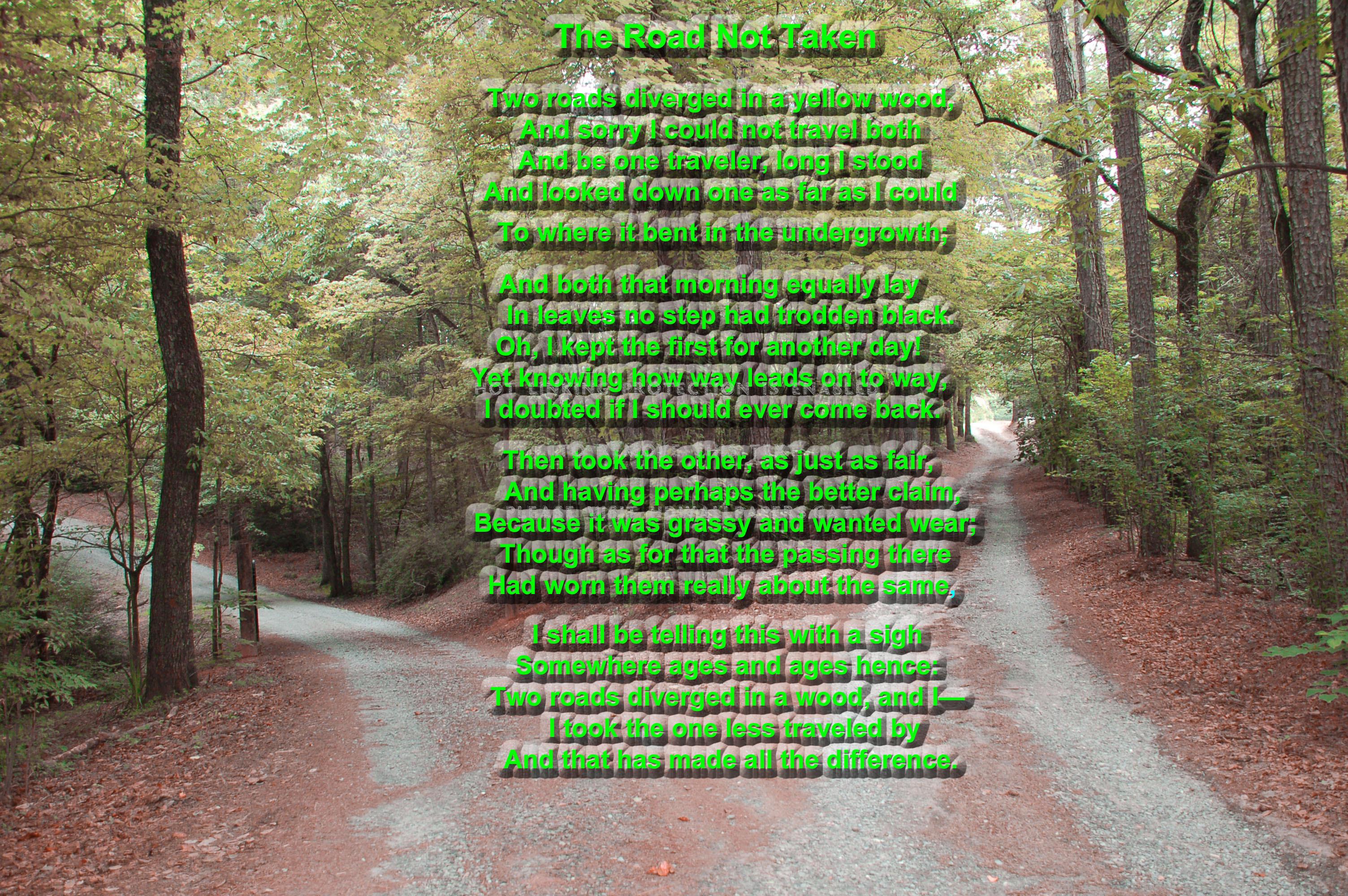 the road less traveled robert frost nature