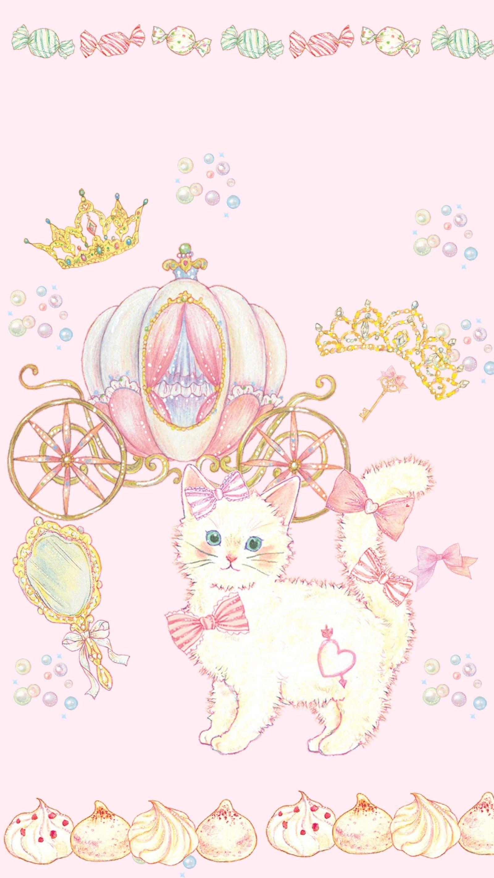Princess kitten. wallpaper♡. Kawaii wallpaper, Cute wallpaper