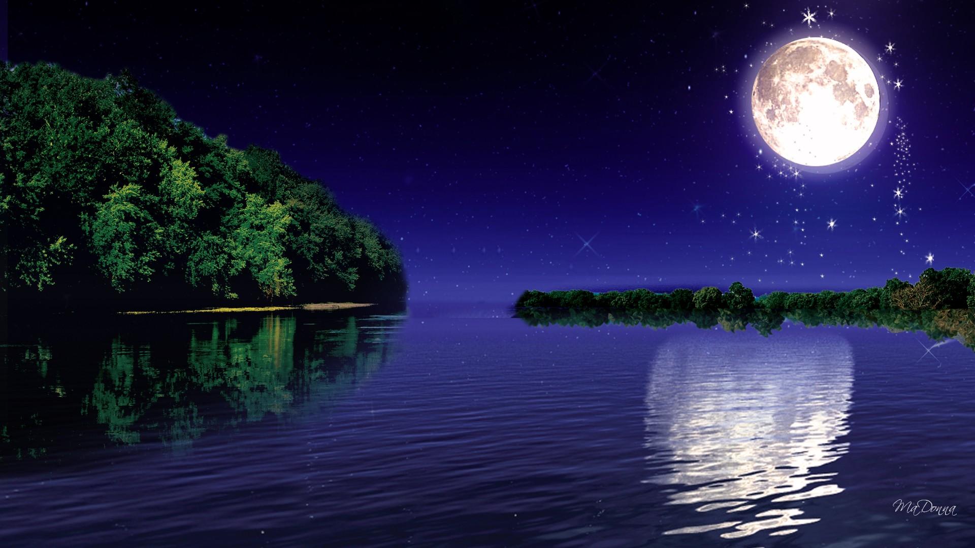 Girl in Moonlight wallpaper 1920x1080