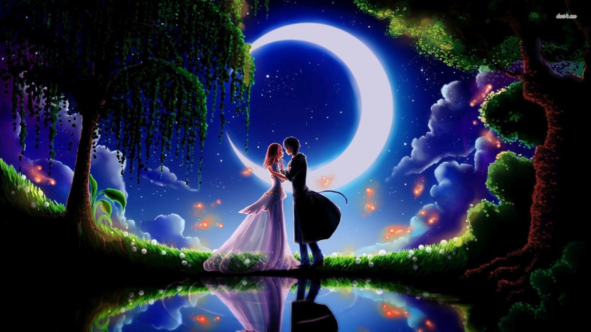 Moonlight kiss wallpaper wallpaper