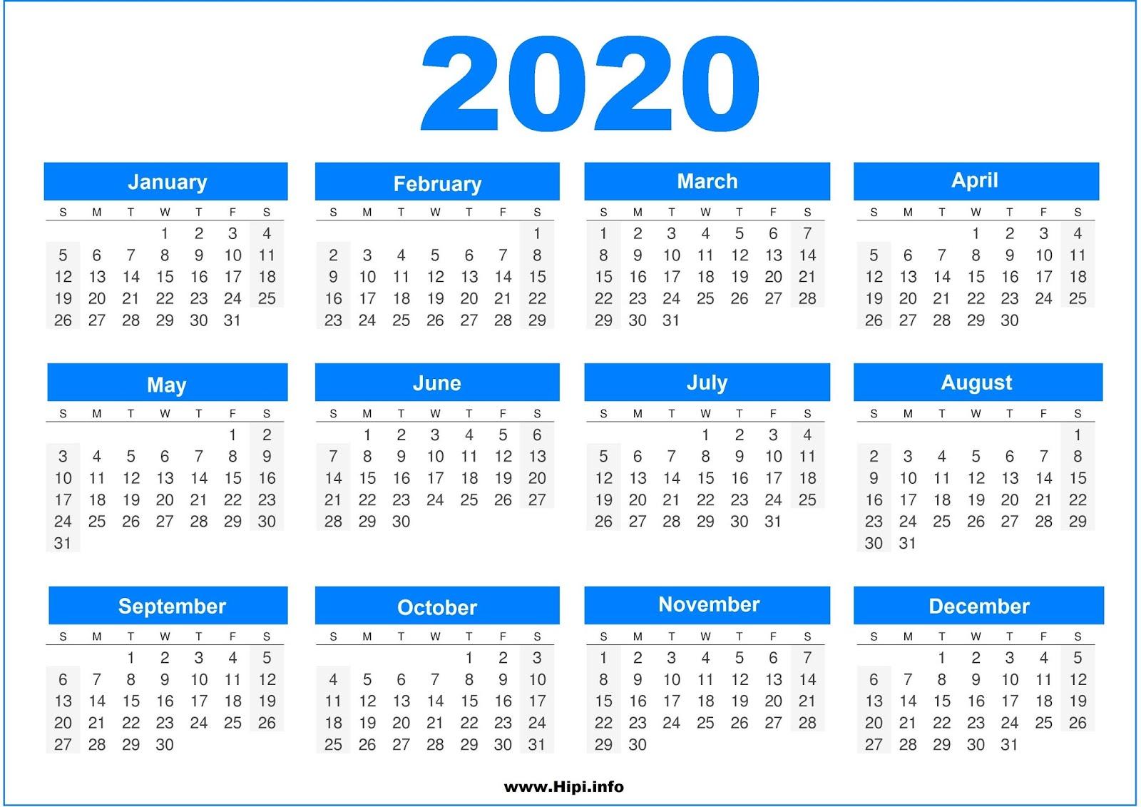 2020 Calendar Background Wallpaper