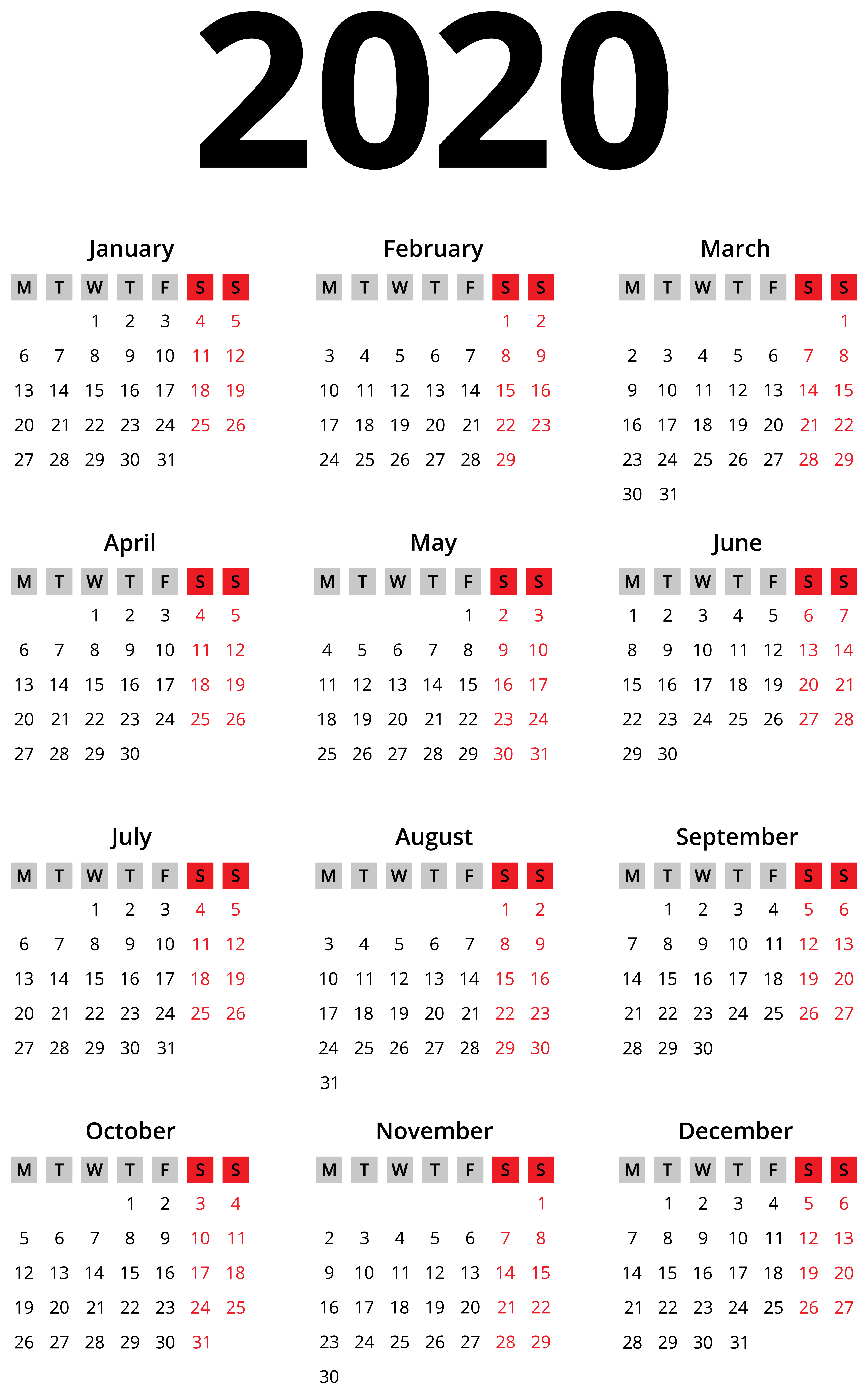 2020 Calendar Wallpapers - Wallpaper Cave