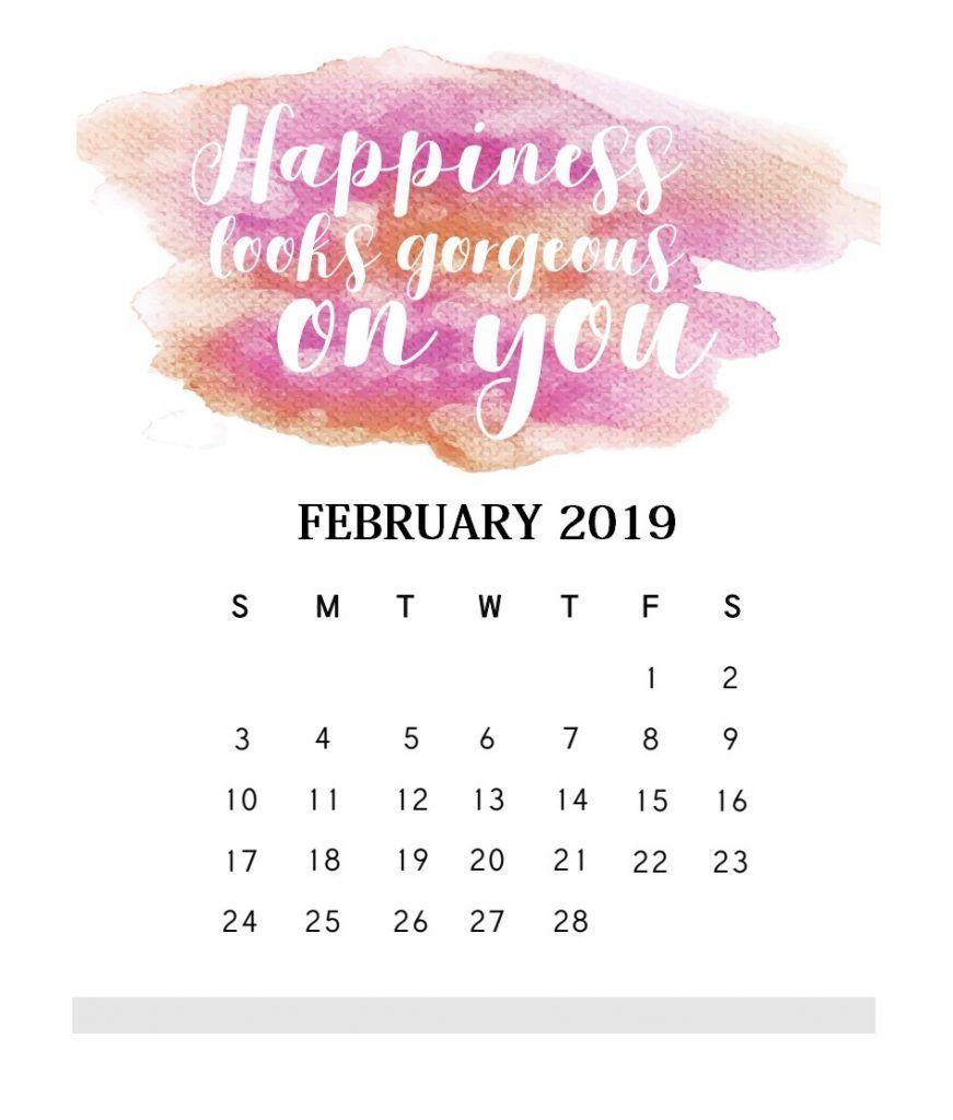 Inspirational February 2019 Quotes Calendar. MaxCalendars