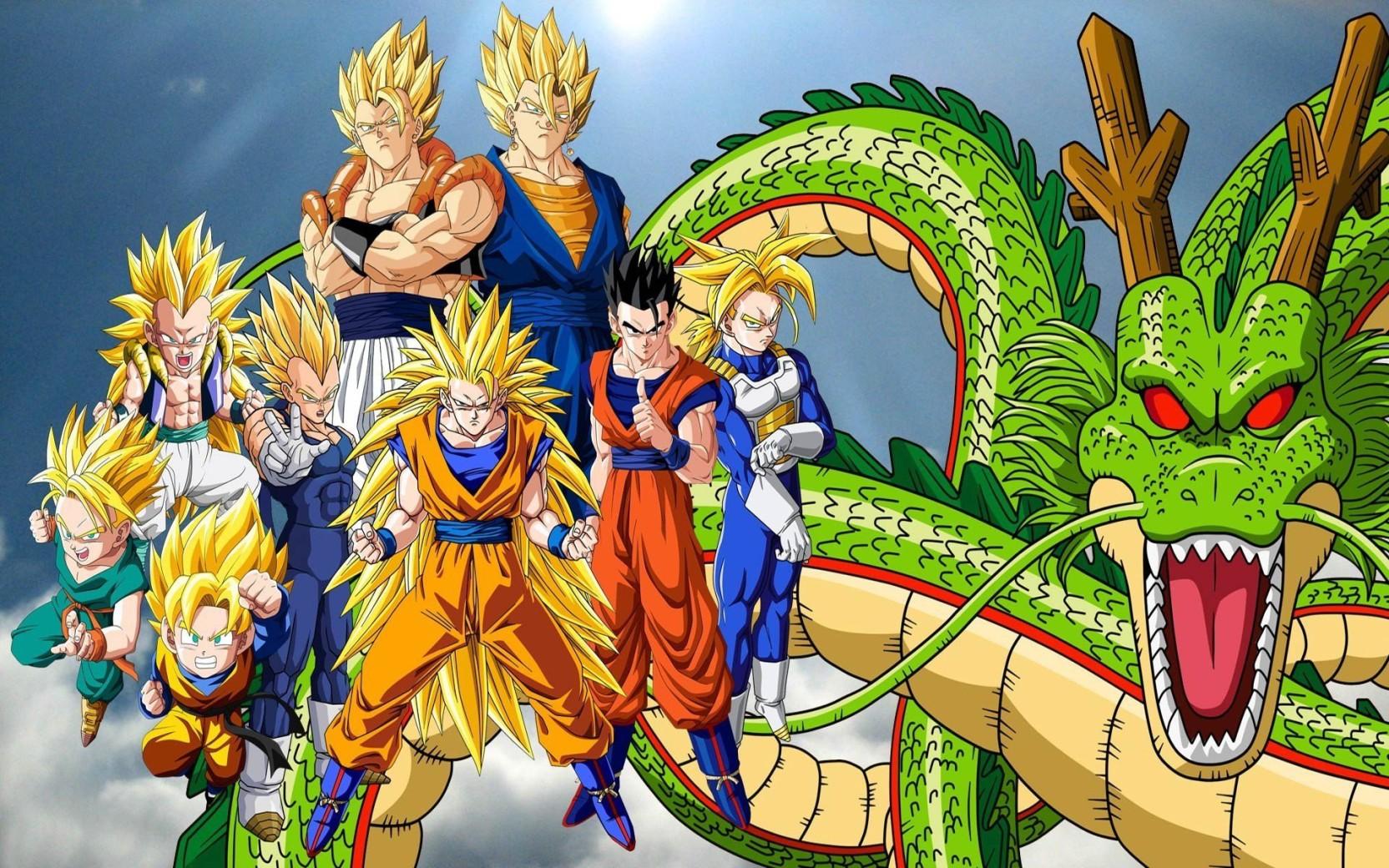 DRAGON BALL SON GOKU SUPER SAIYAN TRUNKS VEGETA SHENRON ON FINE ART
