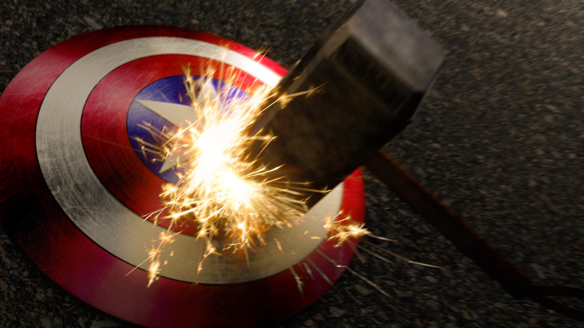 Thor Hammer vs Captain America Shield, Andrew Emad