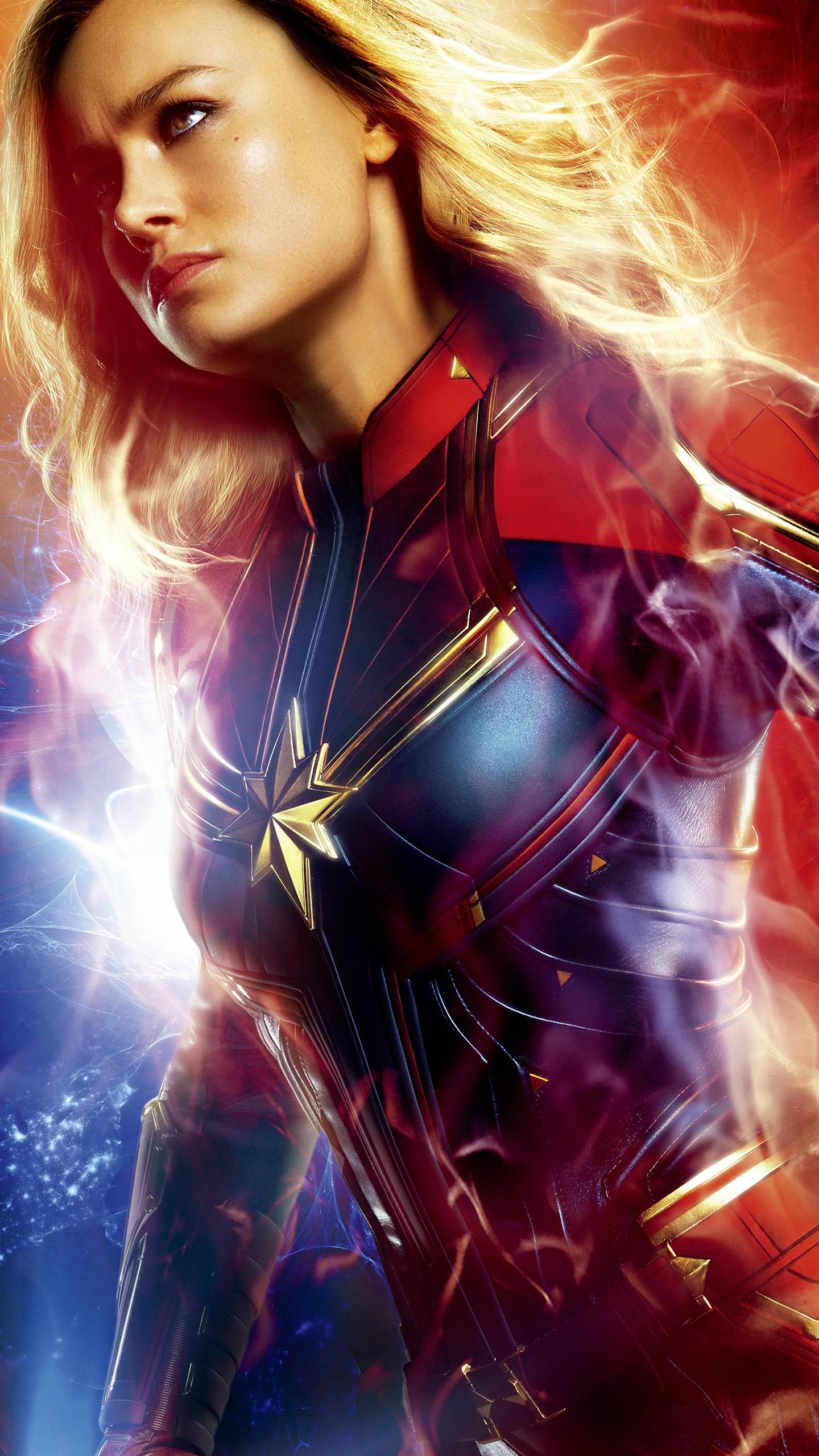 Brie Larson as Captain Marvel 4K 8K Wallpaper
