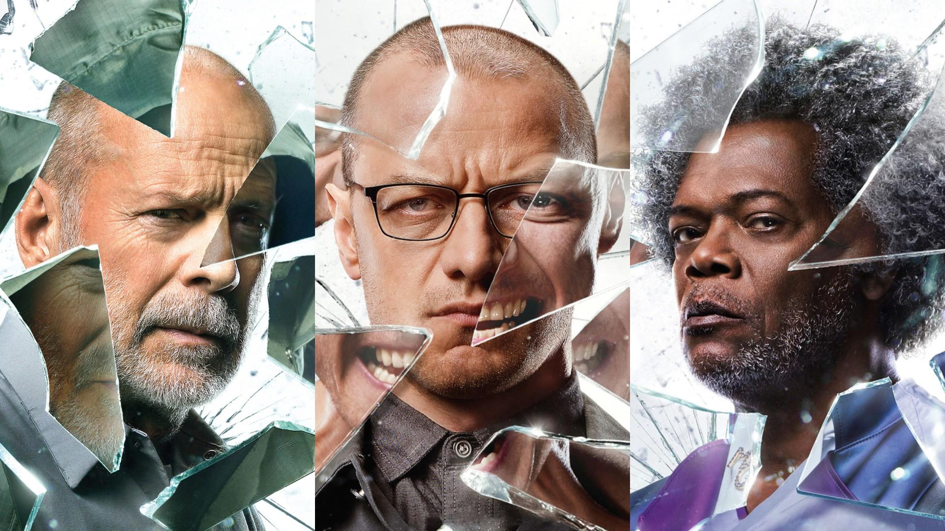 Wallpaper Bruce Willis, Glass, James McAvoy, Samuel L. J. background