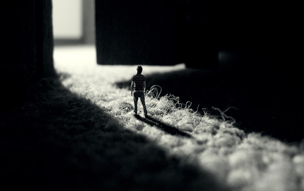 Person in miniature wallpaper. Person in miniature