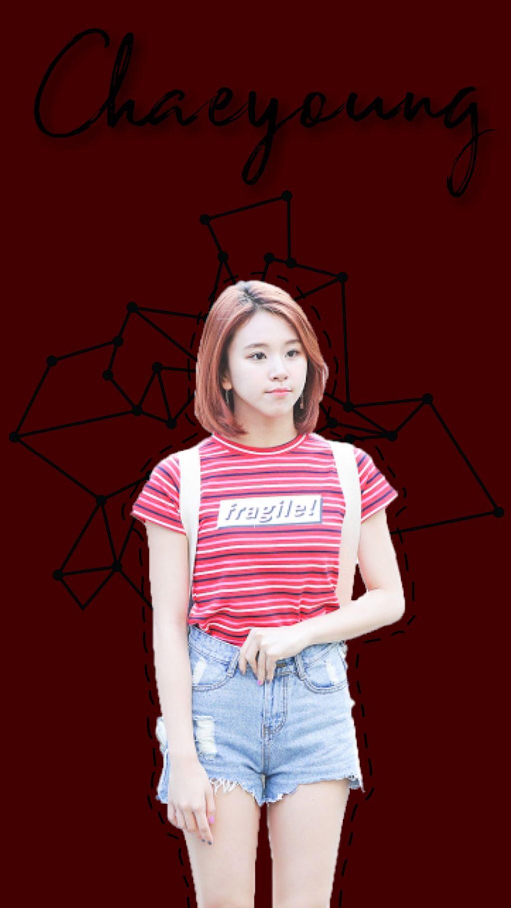 twice chaeyoung red wallpaper by 《Ana》