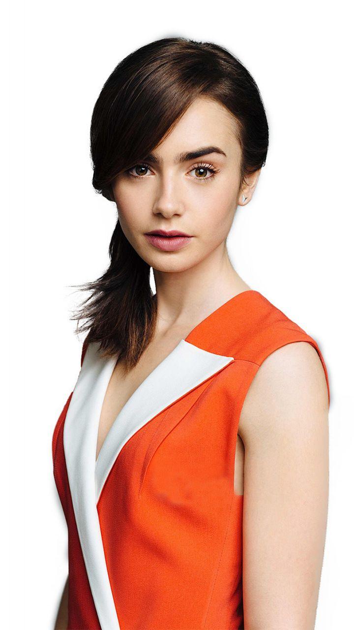Lily Collins, cute and simple, actress, 720x1280 wallpaper