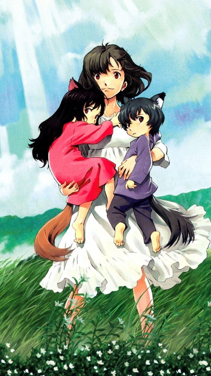 Wallpaper wolf children ame and yuki, anime, girl