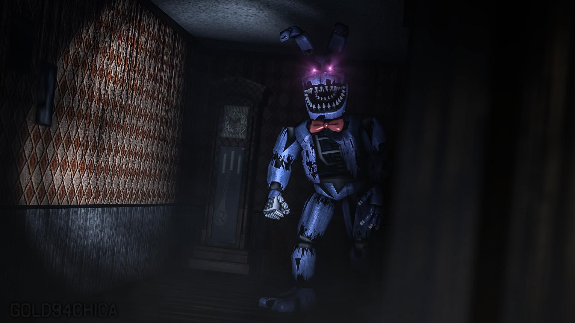 Five Nights at Freddy's 4 Nightmare Bonnie Jumpscare (FNAF 4) on Make a GIF